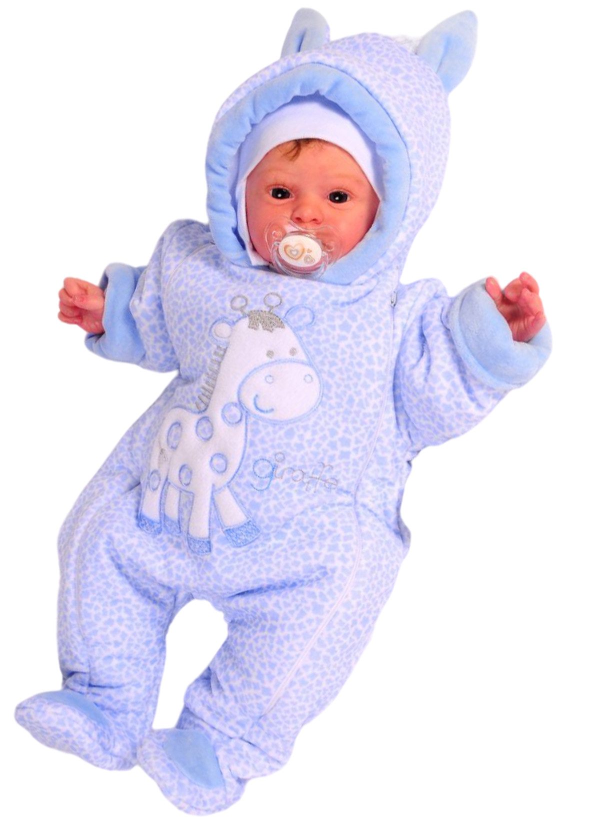 Schneeoverall Baby Wagenanzug Nickioverall Overall Schneeanzug in Blau Giraffe