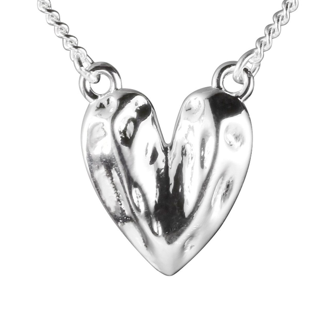 Kette mit Anhänger Halskette Damen Silber 925 mit Herz wasserfest & antiallergisch