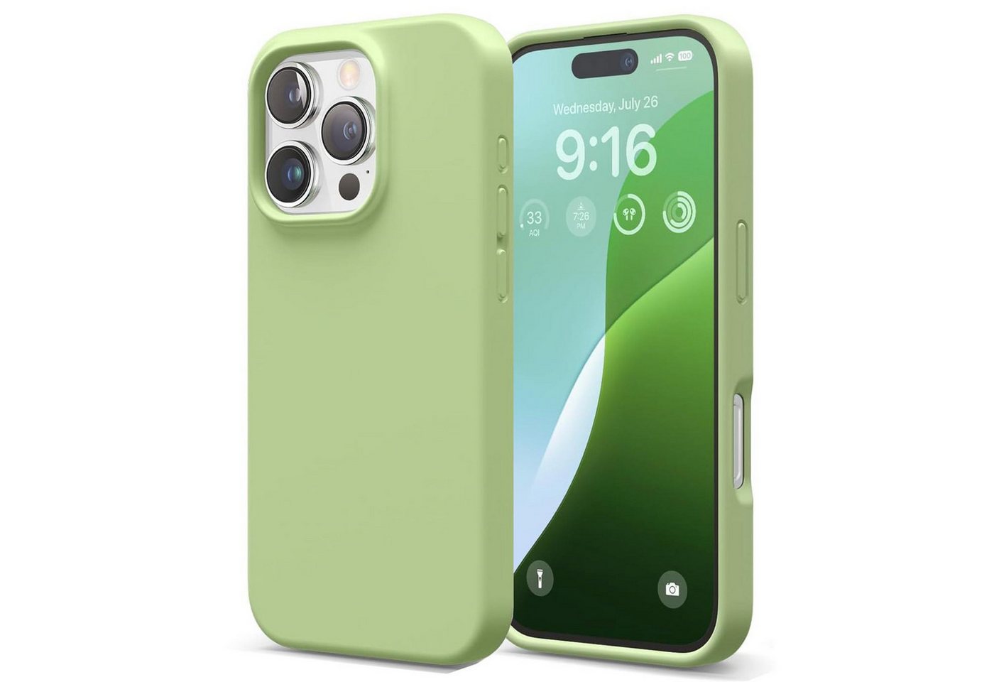 CoolGadget Handyhülle Silikon Case für das Apple iPhone 16 Pro Slim TPU Cover 6,3 Zoll, Weiche Schutz Hülle mit Innen Fleece aus Stoff Handy Tasche