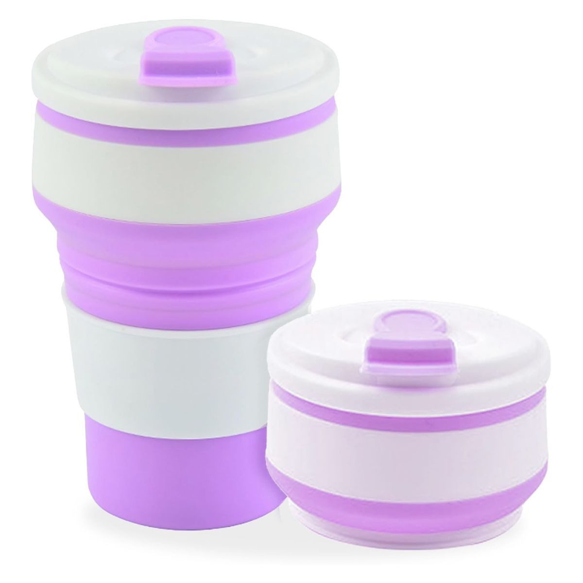 König Design Thermobecher Faltbecher 350ml, Silikon, Zusammenklappbar, BPA-frei, Reisebecher für Kaffee