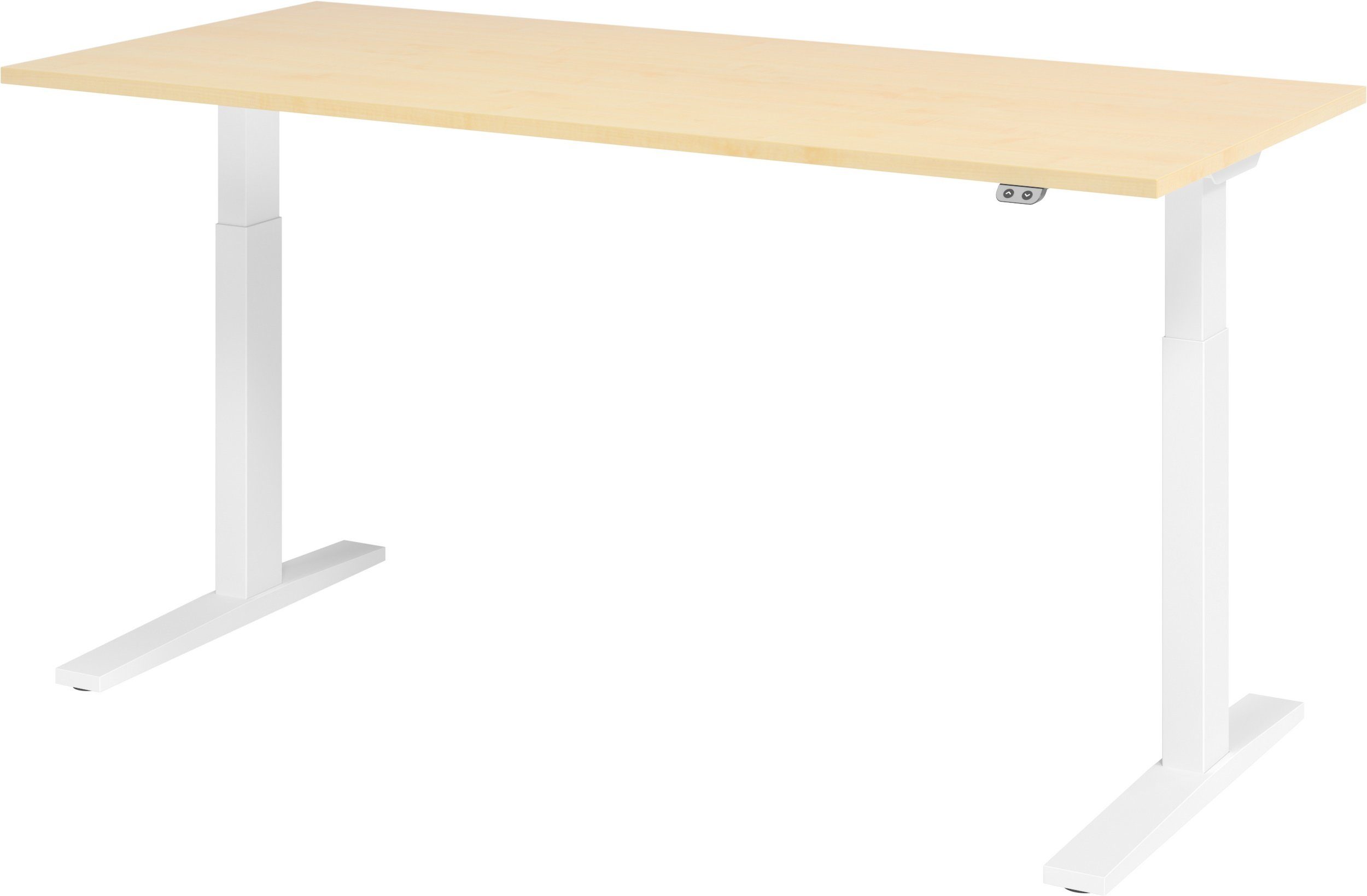 bümö Schreibtisch Schreibtisch elektrisch XMKA, Rechteck: 180 x 80 cm - Dekor: Ahorn - Gestell: Weiß Weiß | Ahorn