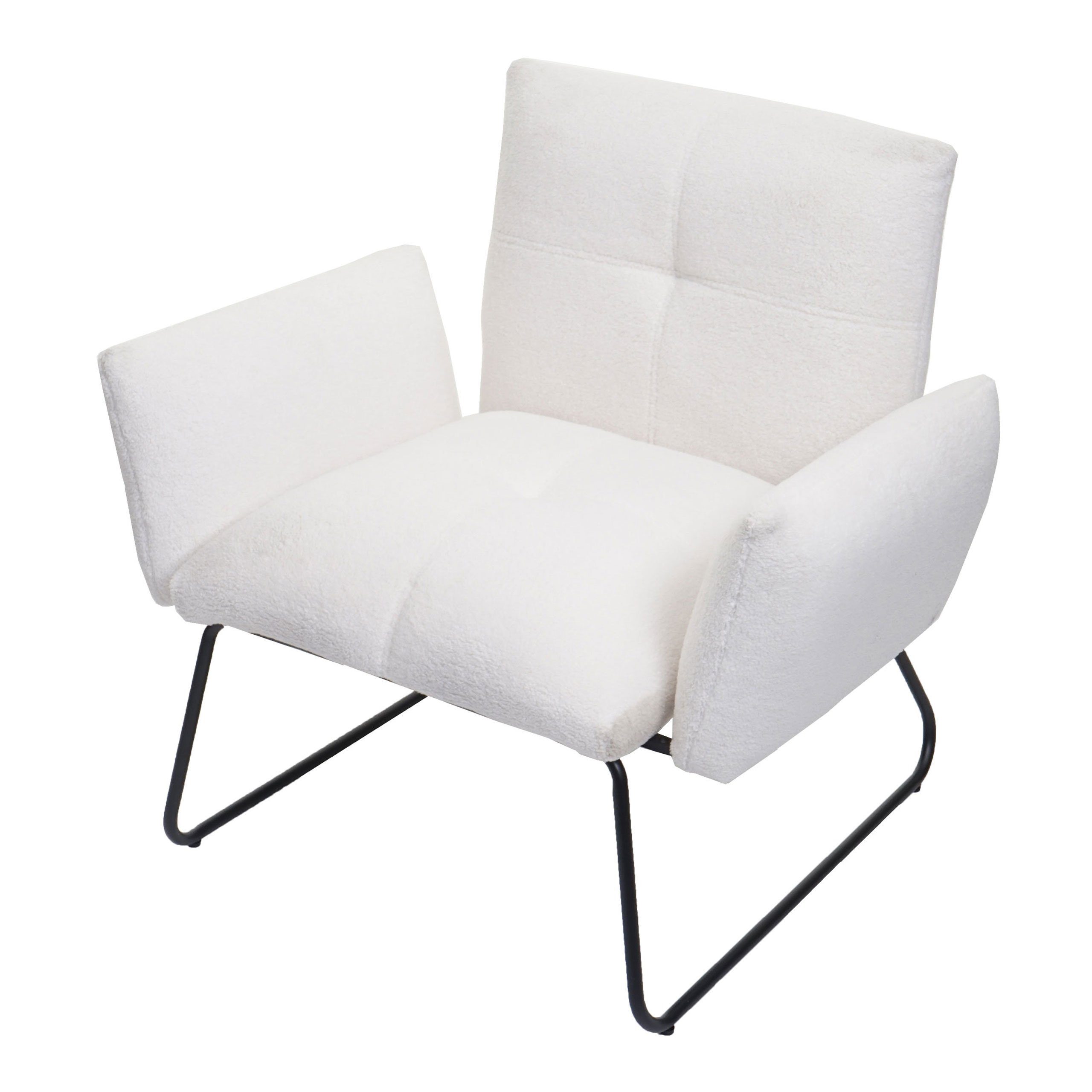 MCW Loungesessel MCW-K34, breite weiß Moderner Lounge-Stil Sitzfläche, Extra