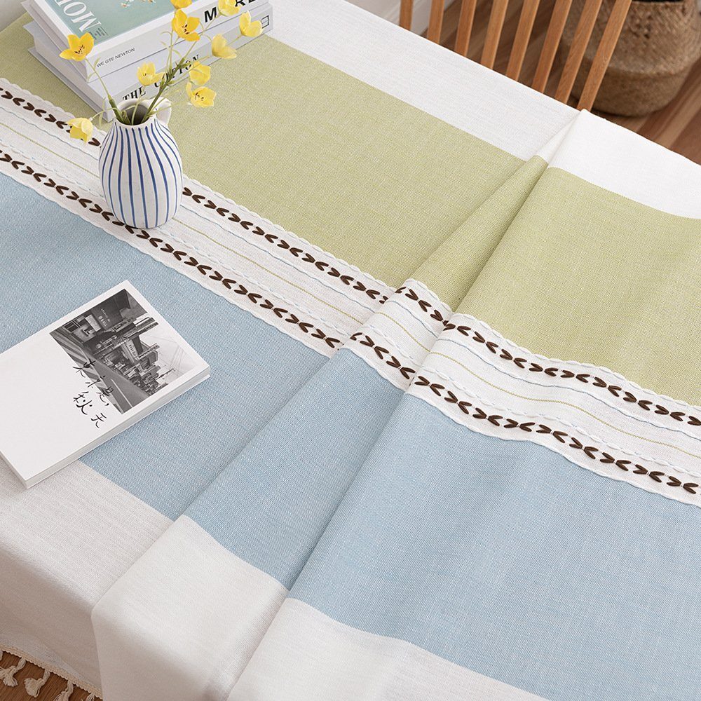 BYSURE Tischdecke (1-tlg), Tischdecke aus Baumwolle Leinen, Stickerei günstig online kaufen