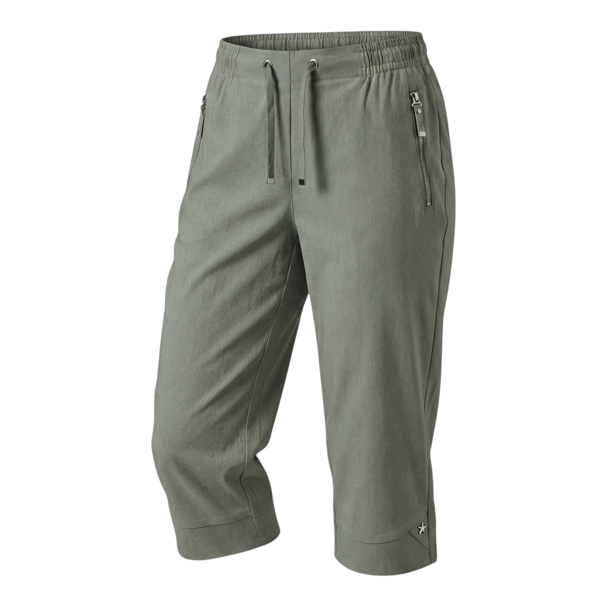 OriginalYou Caprihose Damen Sommerhose Nadelstreifen 7/8 Freizeithose mit Gummibund mit elastischem Bund, Einzelgrößen von 36 bis 50