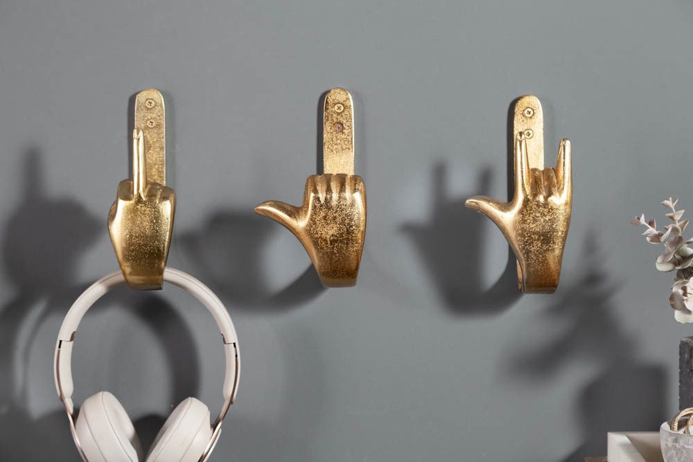 riess-ambiente Wandgarderobe FINGERS gold, Metall · Dekoration · Kleiderhaken – Bild 3 von 5