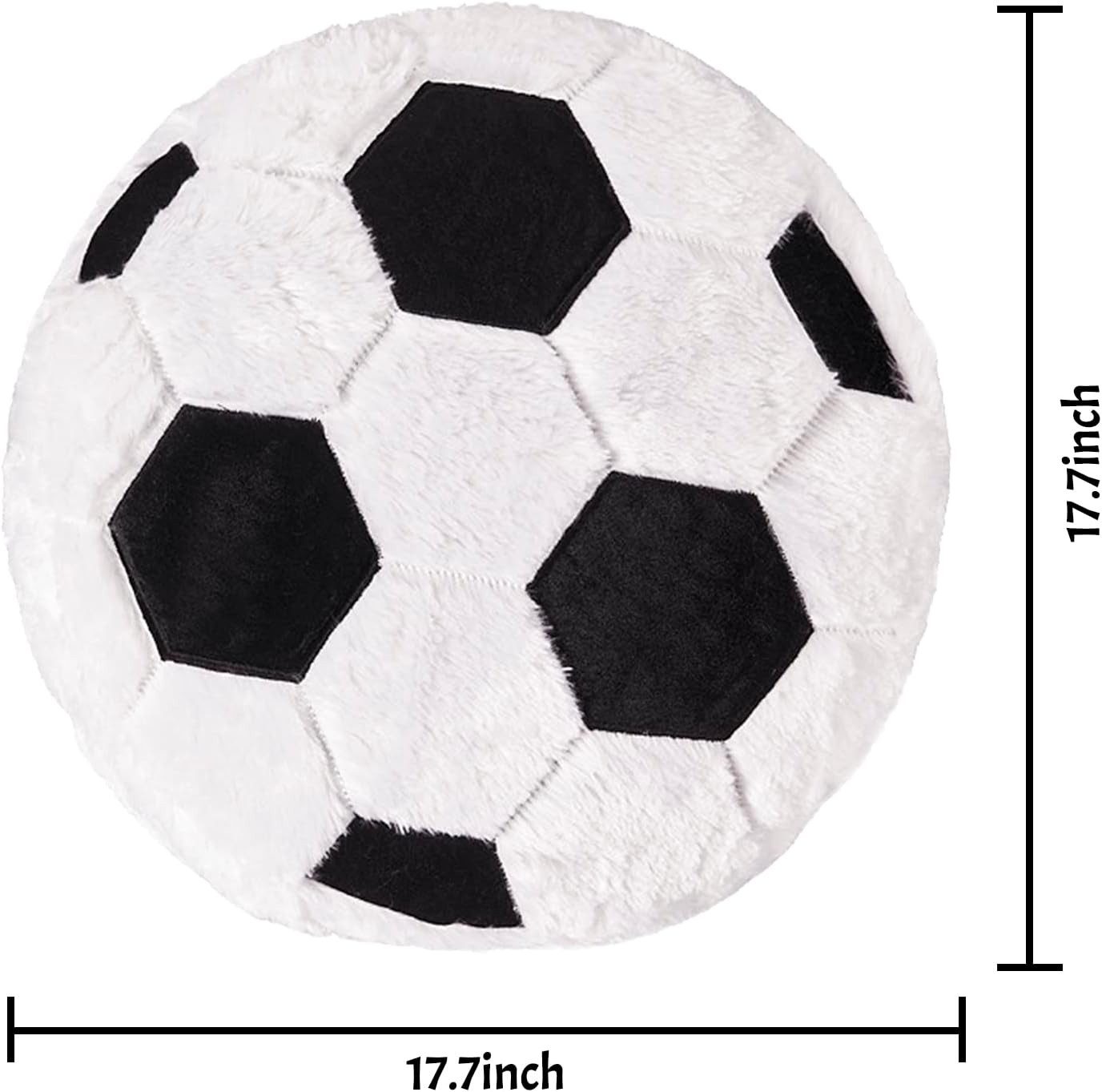 FELIXLEO Dekokissen FakeFace Fußball Plüschkissen 45x45cm weiches Sitzkissen