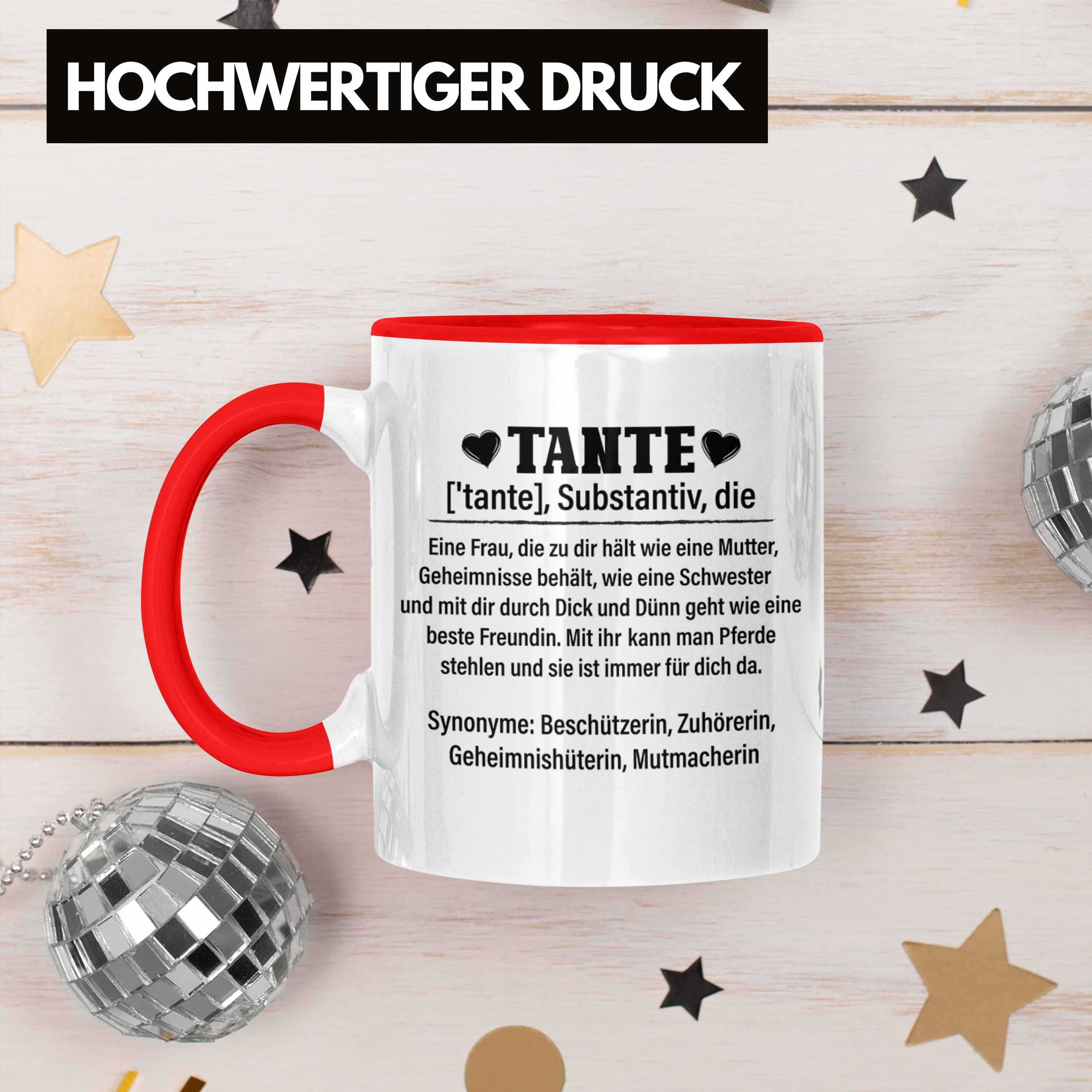 Tasse Nichte Beste Geschenkidee Tante - von Beste der Trendation Tante Tasse Geschenk Lustig Spruch Rot Welt Trendation