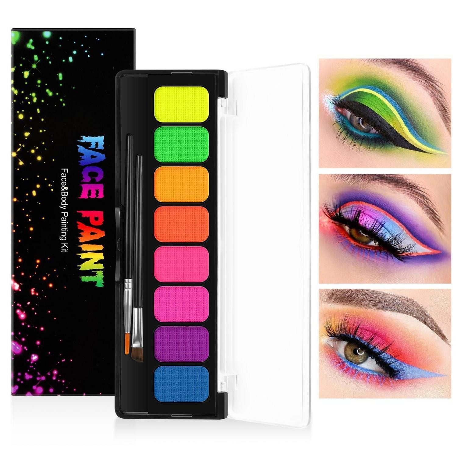 LuxusKollektion Theater Schminkpalette Schminke Set UV Neon 8 Farben (8-tlg)