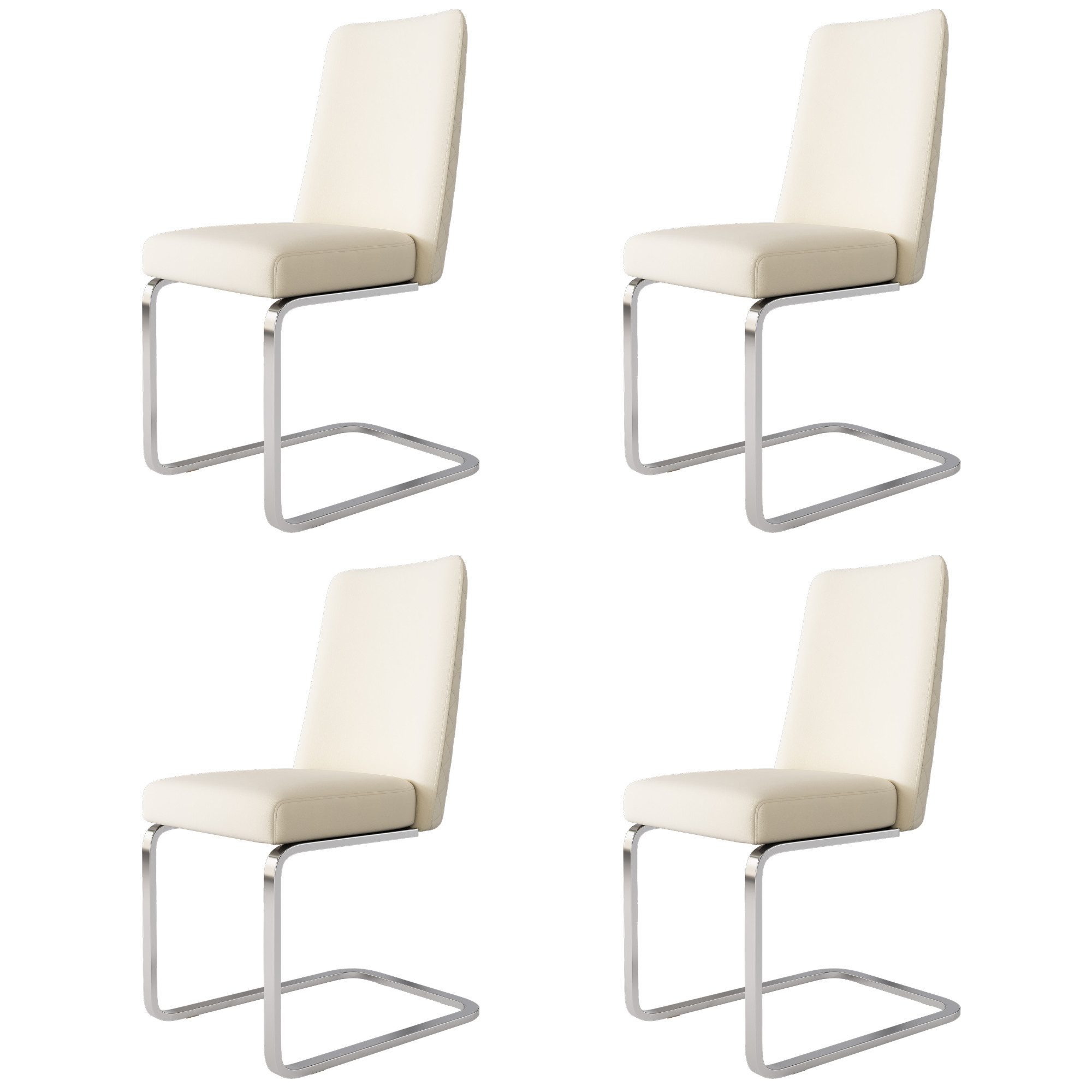 Flieks Freischwinger (Set, 4 St), 4er Set Esszimmerstühle Polsterstuhl Schw günstig online kaufen