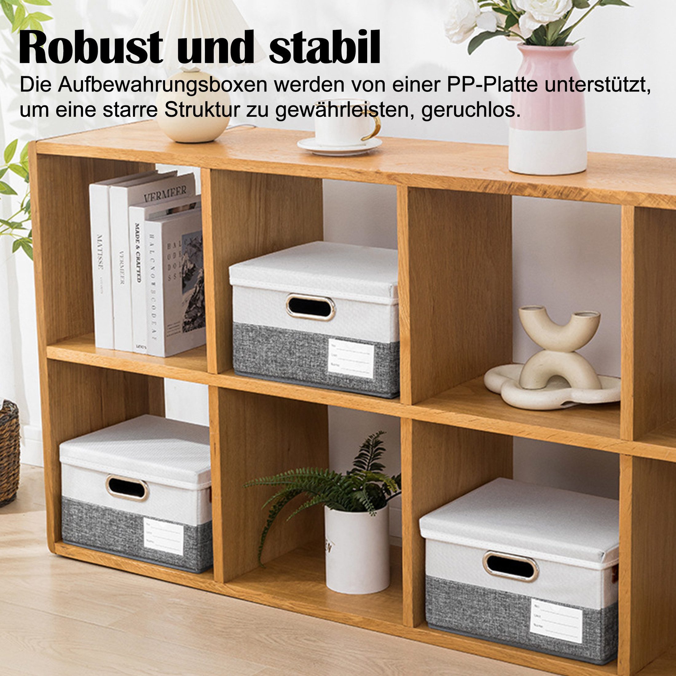 Fyrove Aufbewahrungsbox Faltbare 43x30x30 cm, 40L, mit Deckel & Griffen (für Kleidung & Spielzeug) – Bild 5 von 5