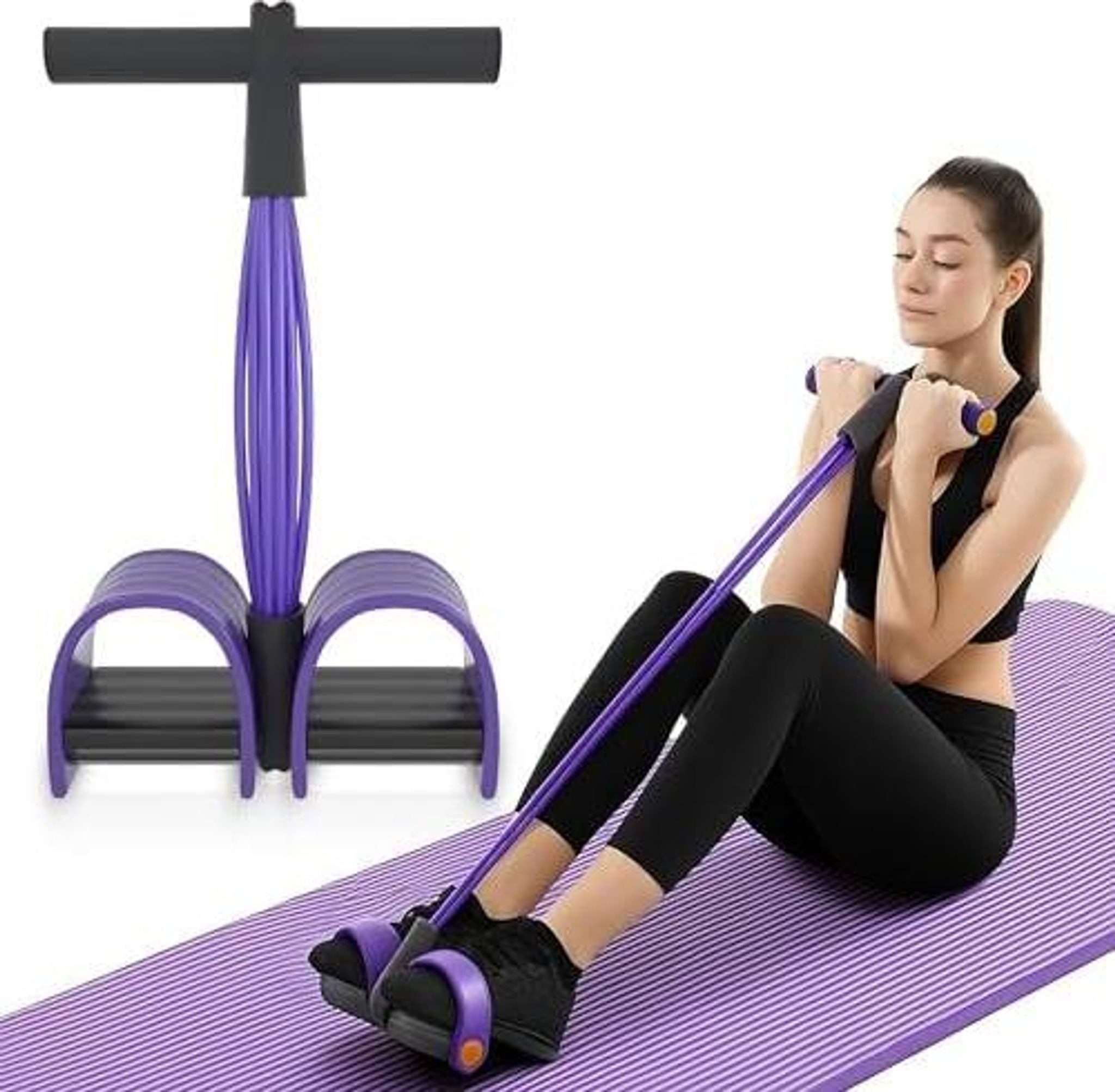 FELIXLEO Bauchtrainer Bauchtrainer mit 6 Zugseilen für Sit-up Fitness & Ganzkörpertraining (1-St)
