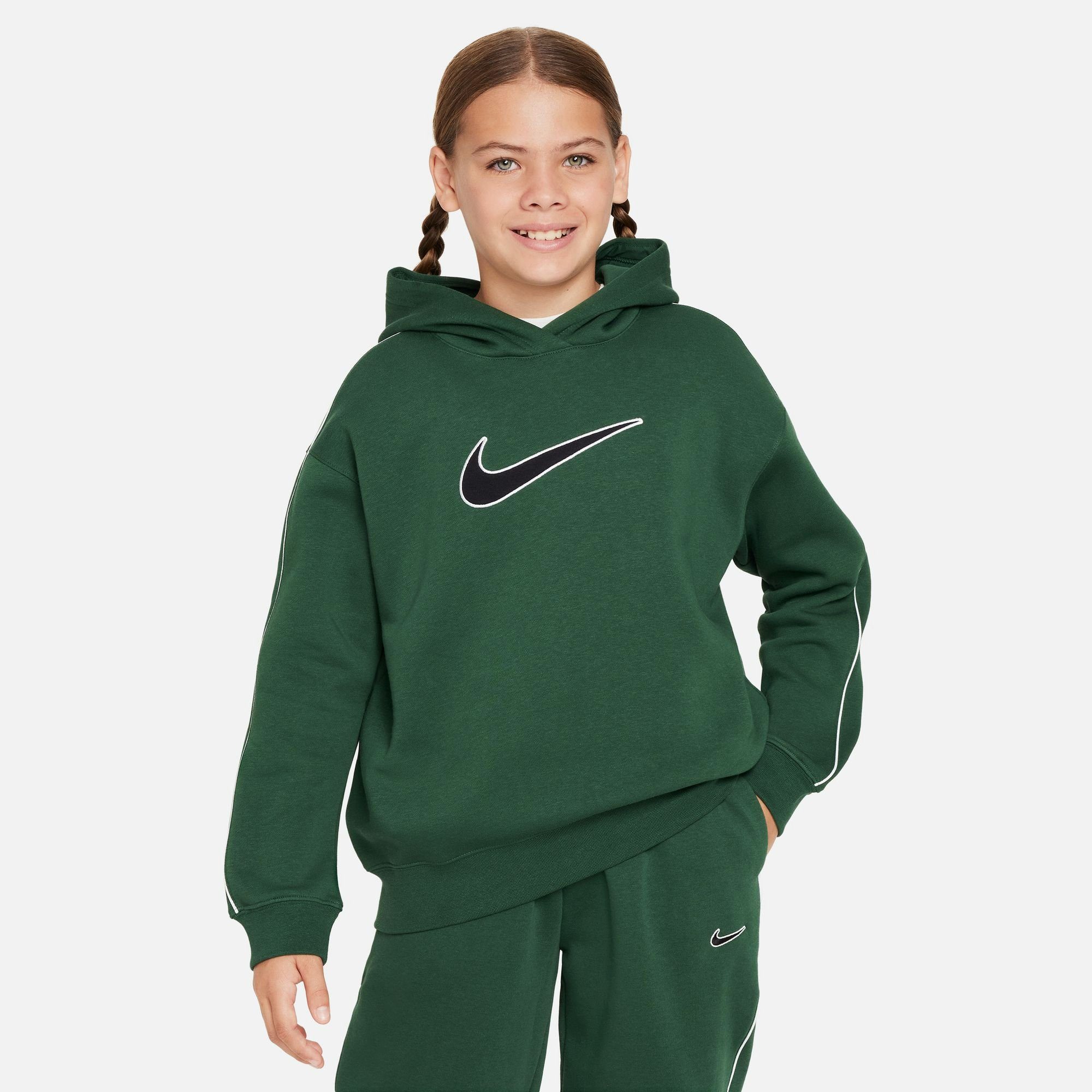 SW Sportswear - Kapuzensweatshirt Nike OS HOODIE FIR/FIR/WHITE PO NSW Kinder für