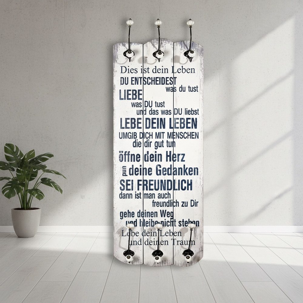 Mucola Wandgarderobe Wandgarderobe Garderobenpaneel Garderobe Wandpaneel Flurgarderobe (Stück, 1 St., Wandgarderobe), Unkomplizierte Befestigung an der Wand