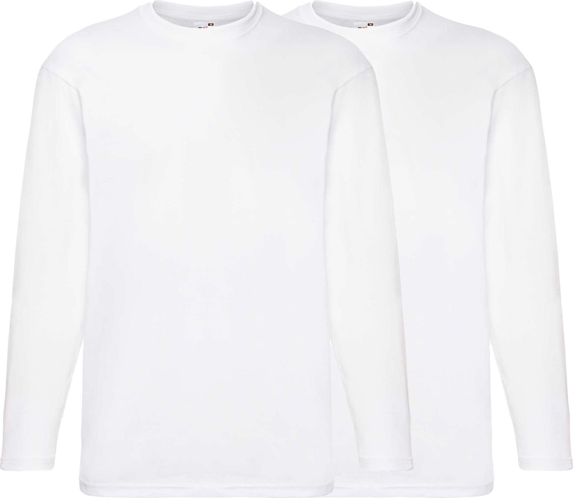 Fruit of the Loom Sweatshirt Unisex-Langarmshirt 2er-Pack Uni günstig online kaufen