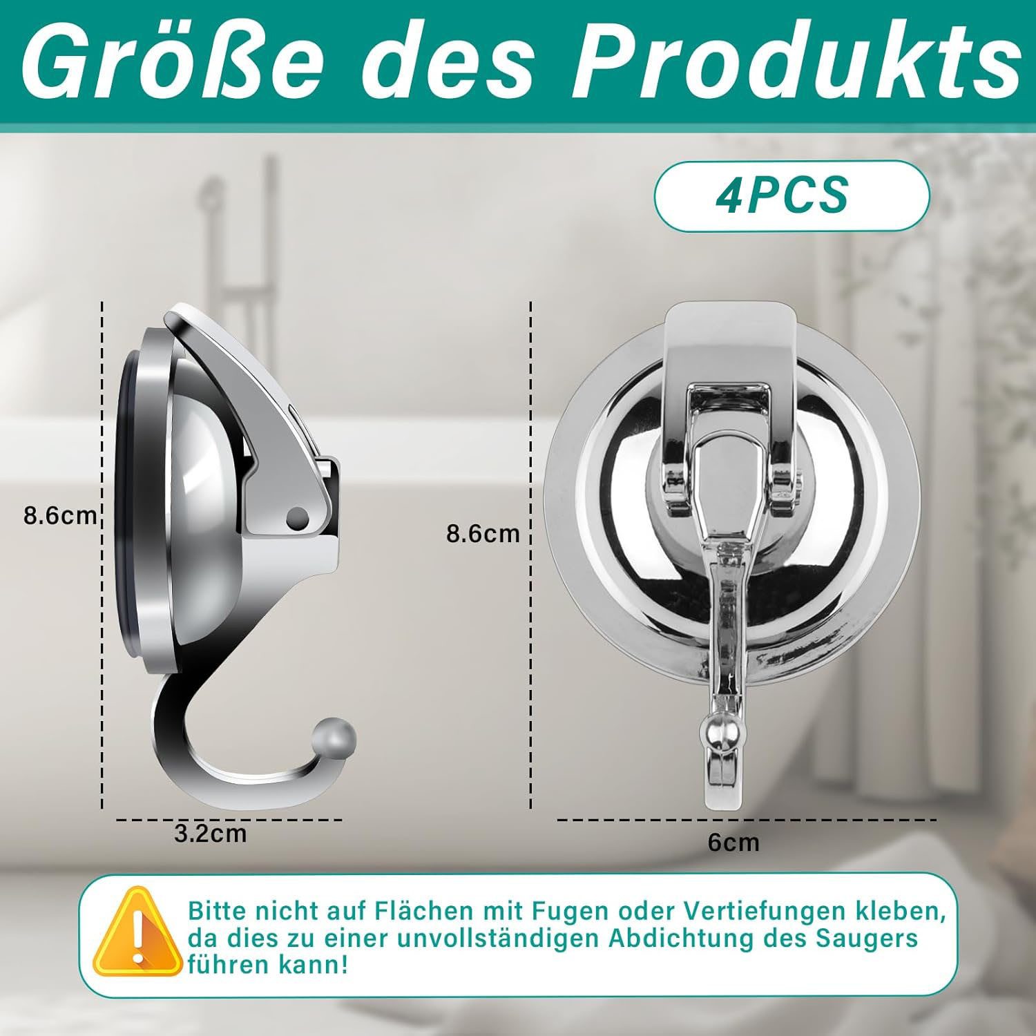 SURFOU Wandhaken 4 Stück Handtuchhalter Ohne Bohren Saugnapf Haken Wandhake günstig online kaufen