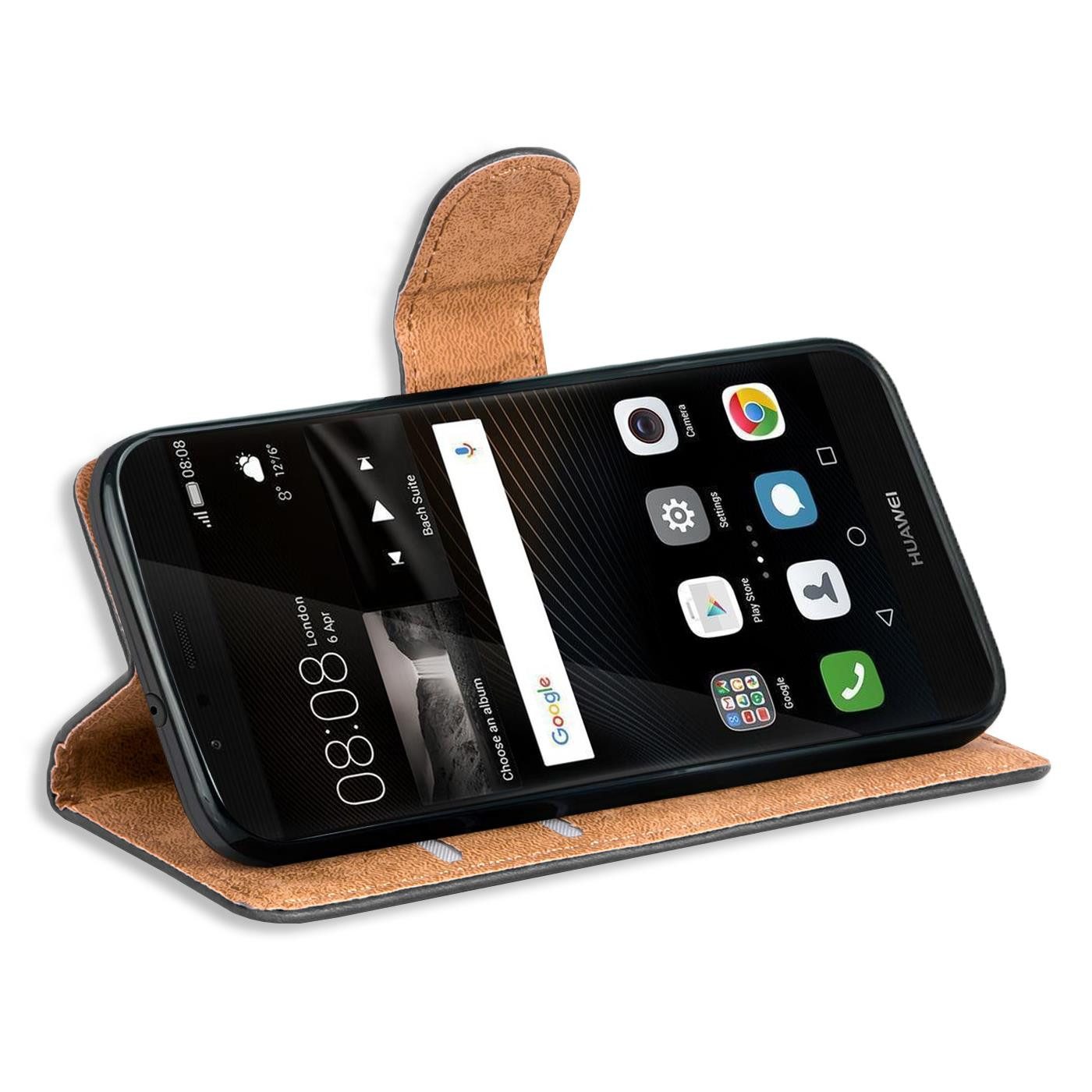 CoolGadget Handyhülle Wallet Klapp Tasche Book Case für Huawei P8 Lite 2017 5,2 Zoll, Hülle Klapphülle Flip Cover Etui Schutzhülle