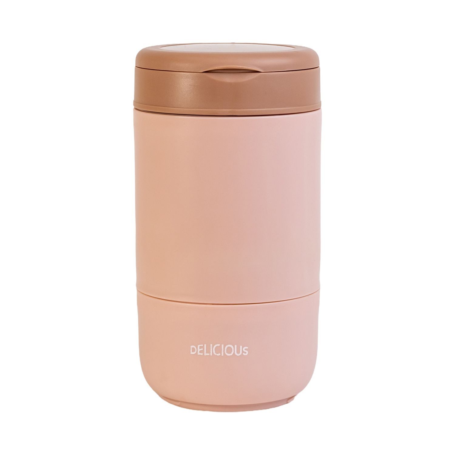 Intirilife Lunchbox, Edelstahl, (Set, 3-tlg., 1x Löffel, 1x Thermo Behälter, 1x Deckel), Müsli Becher Lunch Thermobehälter 2 abgetrennte Fächer Deckel Löffel