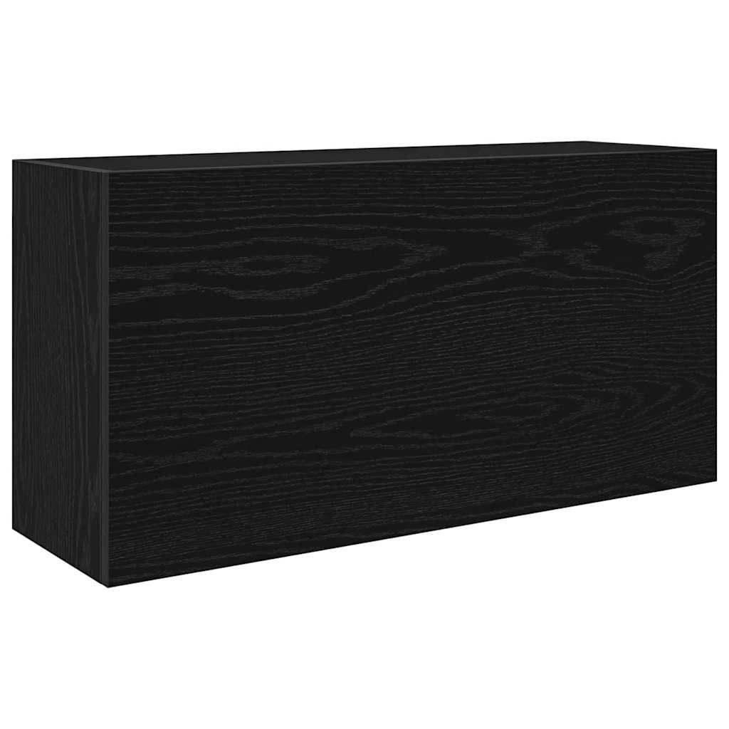 vidaXL Badezimmerspiegelschrank Bad-Wandschrank Schwarz 80x25x40 cm Holzwerkstoff (1-St)