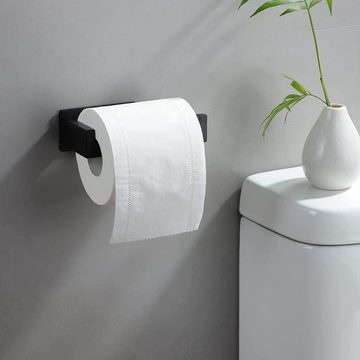 HYTIREBY Toilettenpapierhalter Edelstahl Klopapierhalter (Länge 14 cm Breite 9.5 cm Durchmesser 7.5 cm Höhe 5 cm), Selbstklebend ohne Bohren, für Küche Badzimmer