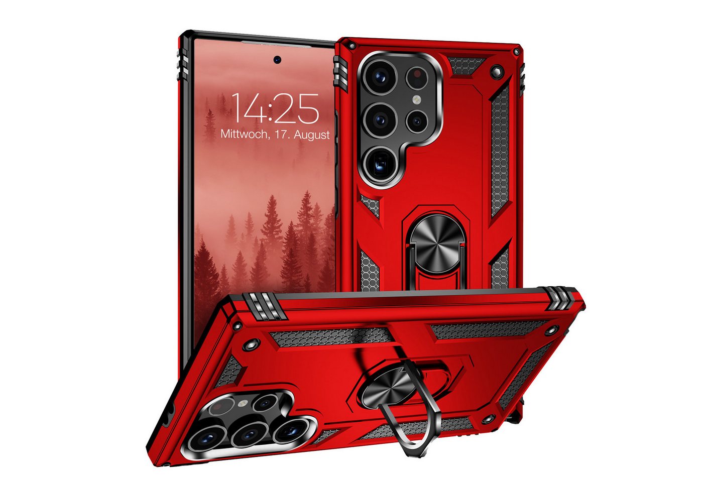 Tec-Expert Handyhülle Outdoor Cover Hülle für Samsung Galaxy S24 Ultra 6.8 Zoll, 6.8, Premium Hülle aus verstärktem Polycarbonat