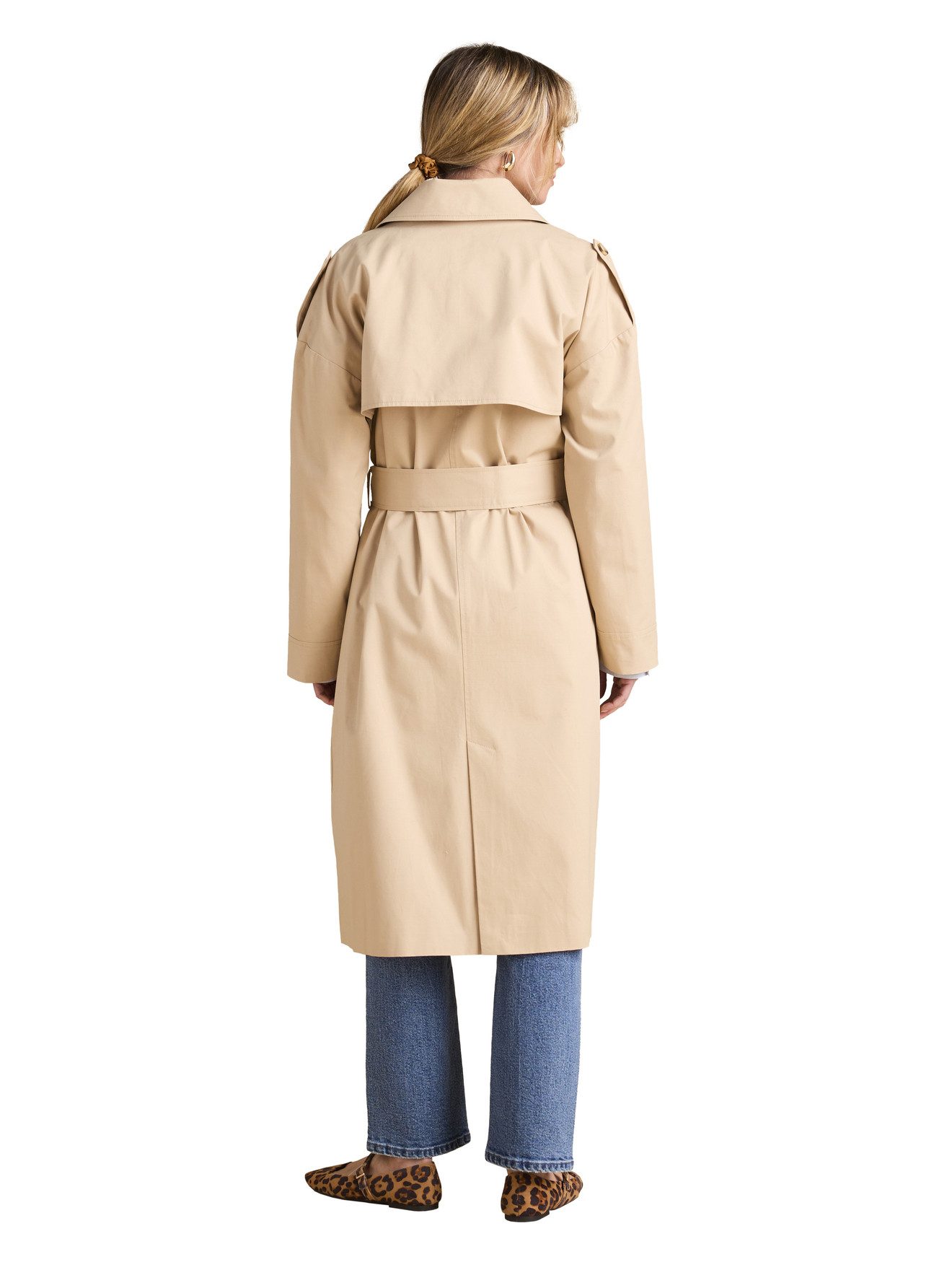 Envie de Fraise Umstandsjacke Trage-Trenchcoat mit Recycling-Polyester lange Ärmel, Bindegürtel, Knöpfe in Hornoptik