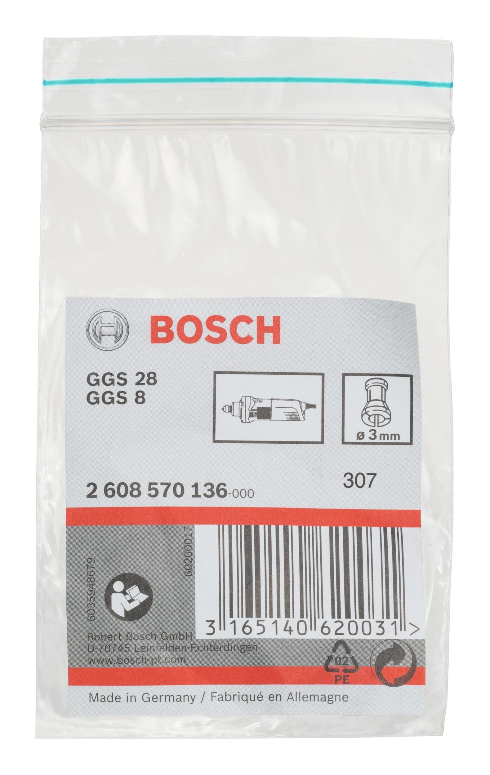 Ohne Spannzange, für - mm Bosch-Geradschleifer BOSCH 3 Spannmutter