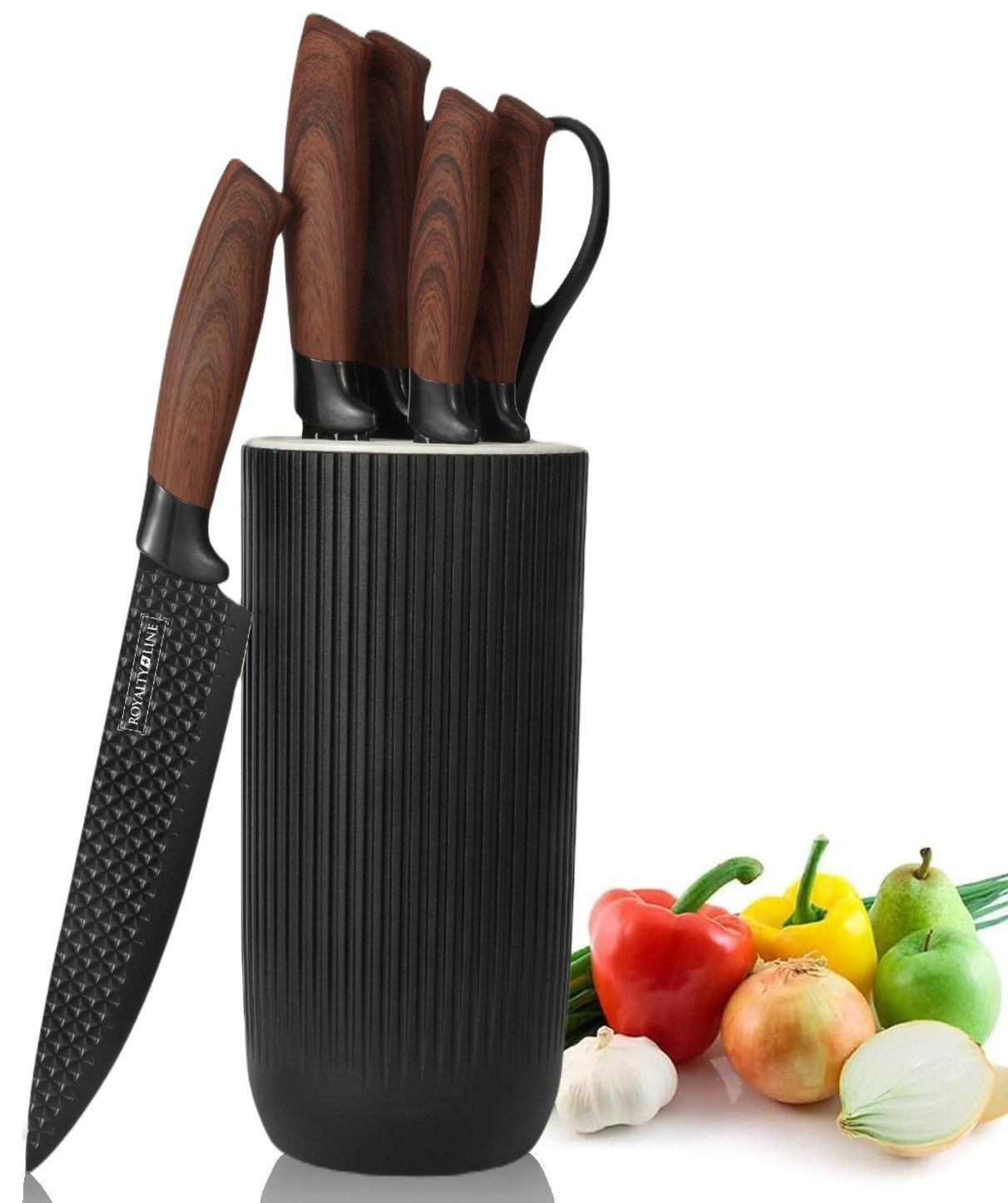Royalty Line Messerblock Messer Kochmesser Messerständer Messerset 7-tlg. Royalty Line schwarz