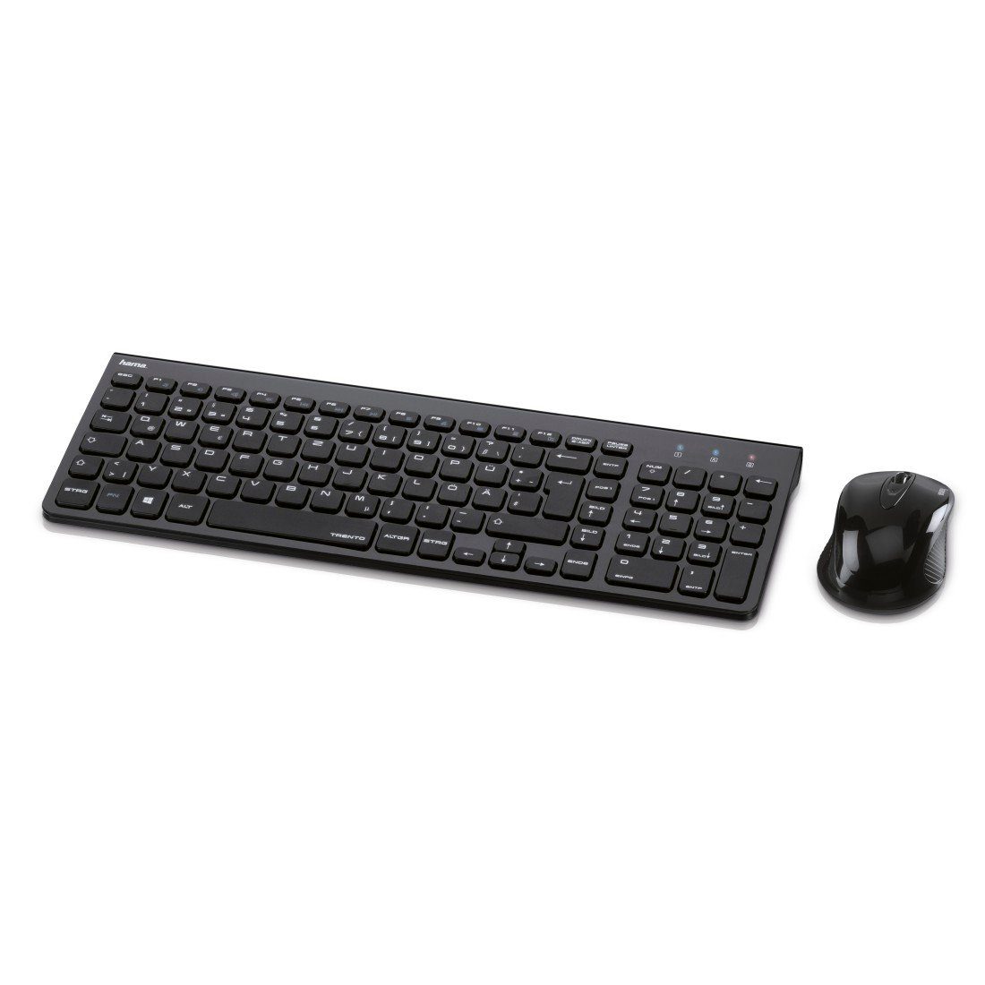 Hama Funktastatur Maus Set, Schwarz, Kabellos Tastatur- und Maus-Set, (Set), Tastatur/Maus-Set, Funk