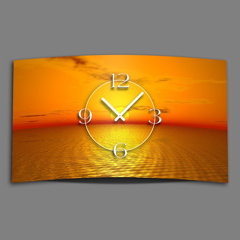 dixtime Wanduhr Digital Designer Art Wanduhr Design Alu-Dibond) 4mm Designer (Einzigartige aus modernes Sunset 3D-Optik Wanduhren