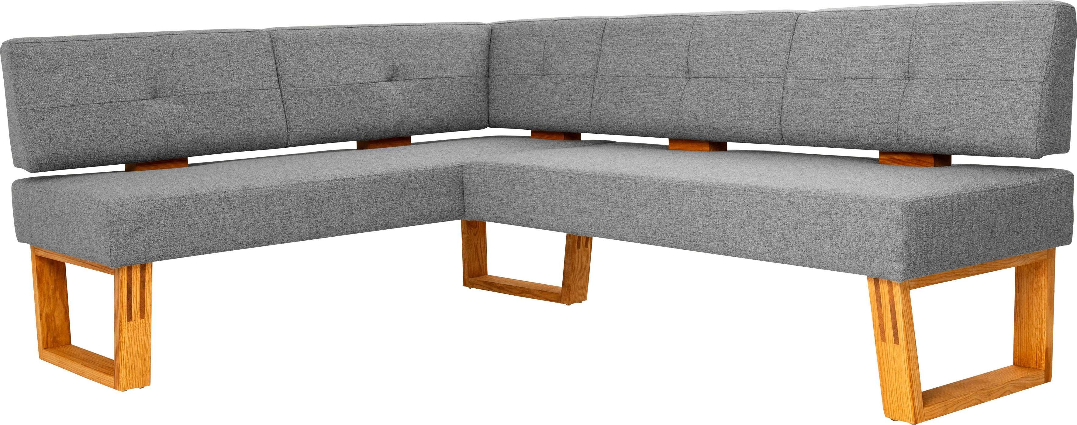 Home affaire Eckbank Ponza Polsterbank, Esszimmerbank, mit Massivholzgestel günstig online kaufen