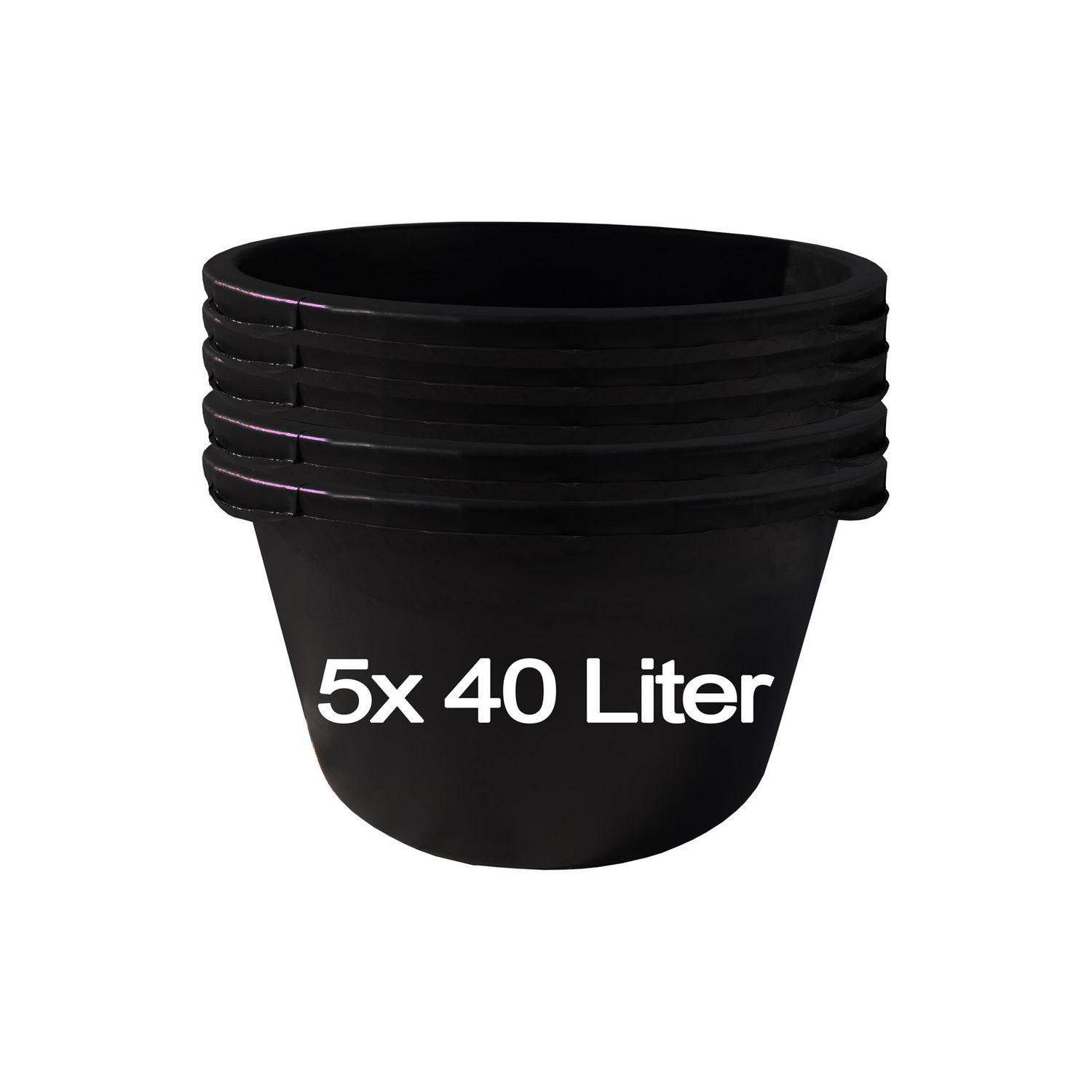 5-20 Liter Baueimer M&ouml;rteileimer Wassereimer Putzeimer K&uuml;bel Eimer Schwarz Set E