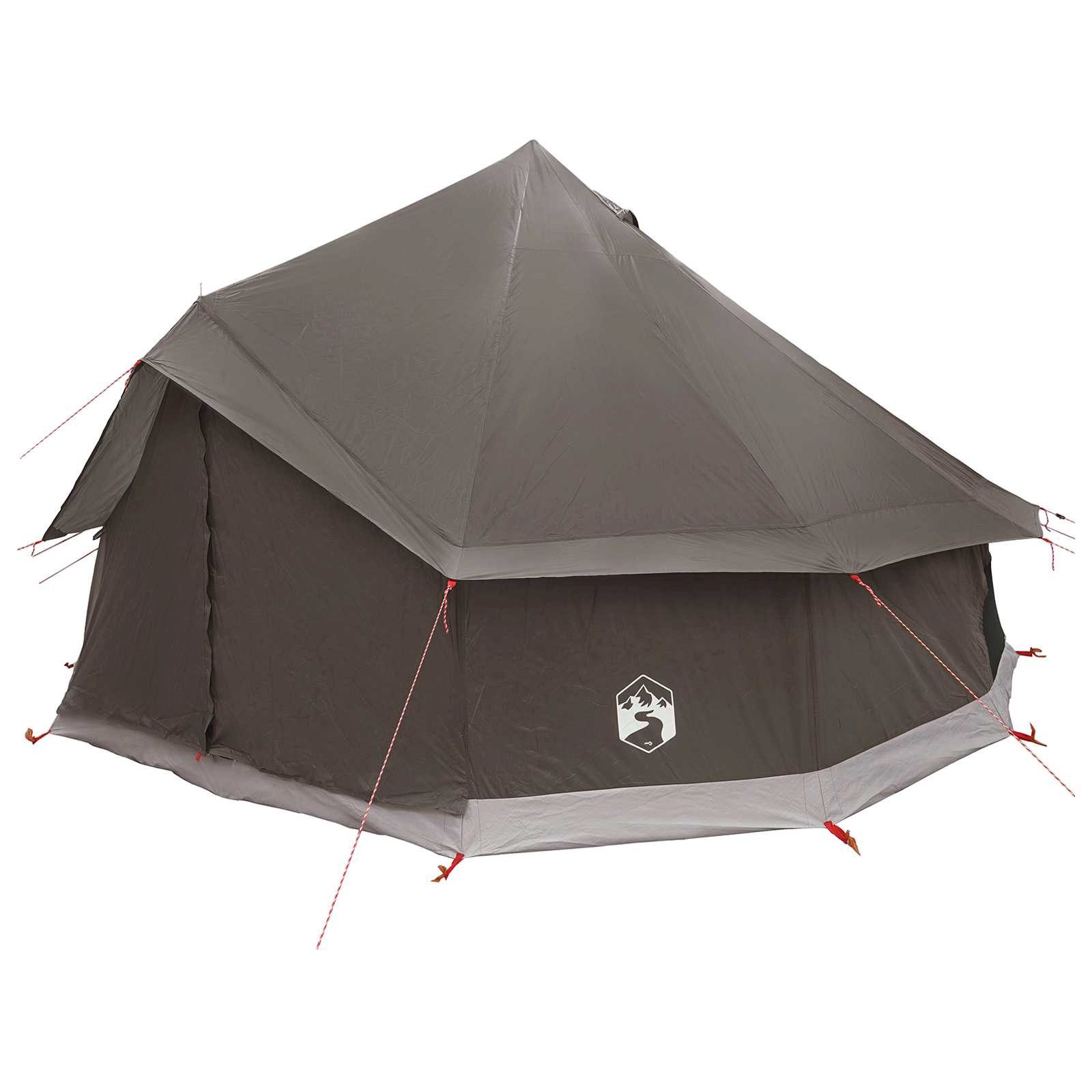 vidaXL Tipi-Zelt Tipi Zelt 8 Personen Braun Grau Polyester und Stahl, (1 tlg)