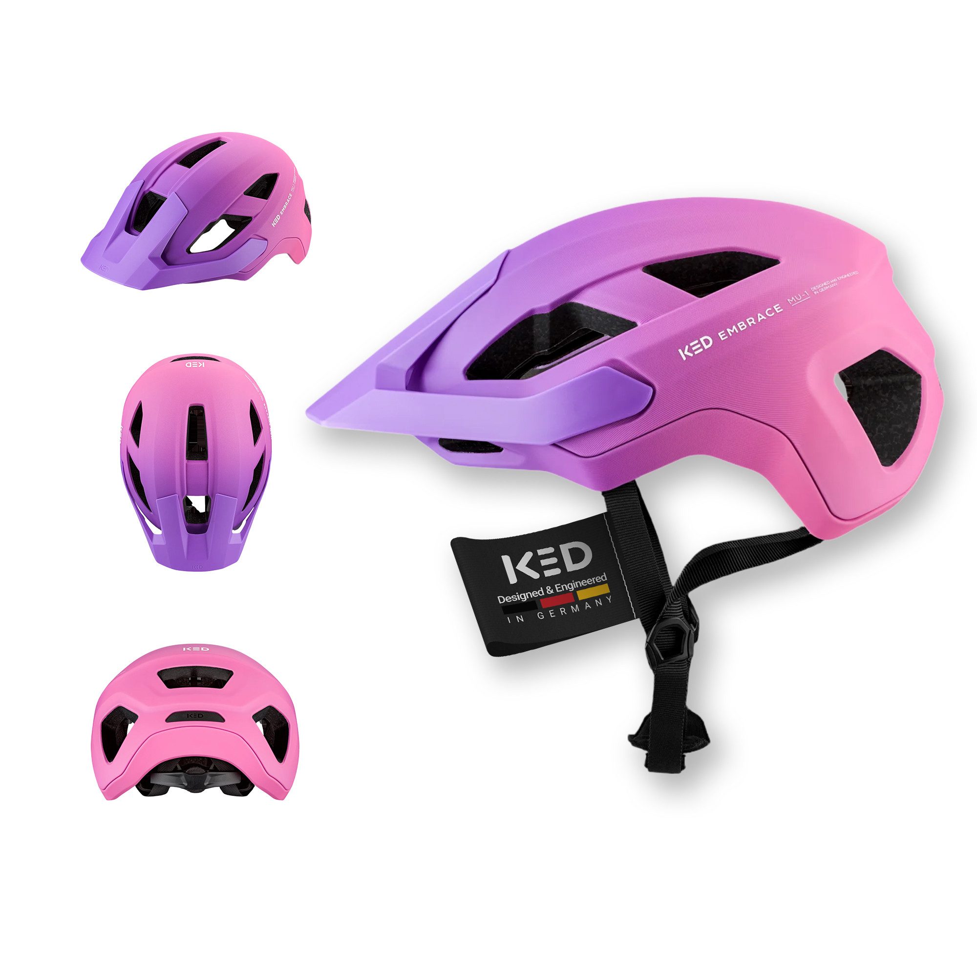 KED Fahrradhelm Embrace MU-1 Allround Helm, Unisex Fahrradhelm, Für City Trail Mit Verstellbarem Visier