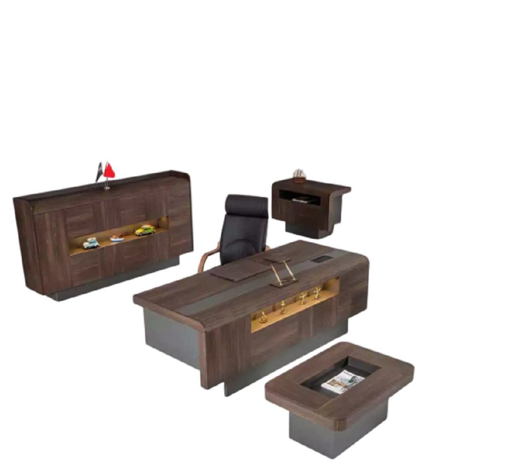 Büromöbel-Set Luxuriöses Büromöbel-Set mit Schreibtisch und Schrank, 4-teilig