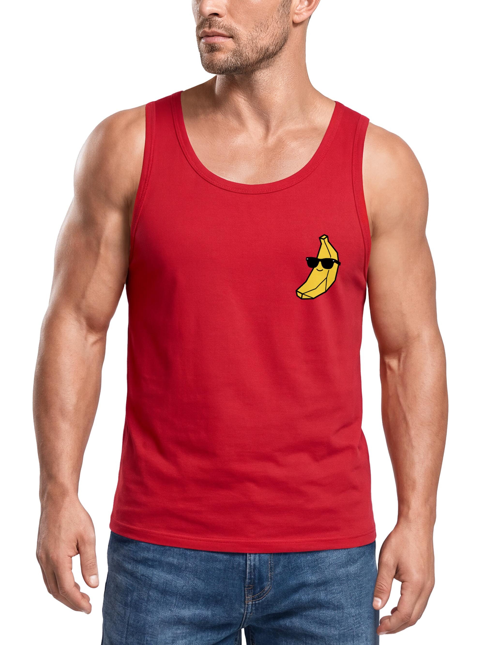 Neverless Tanktop Tanktop Herren mit Grafik-Print - Design Cool Banana - Trägershirt mit Print