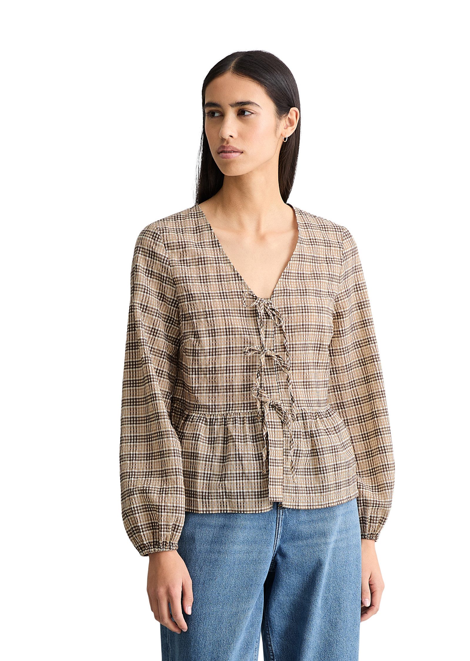 Marc O'Polo DENIM Langarmbluse aus Baumwolle-Mix