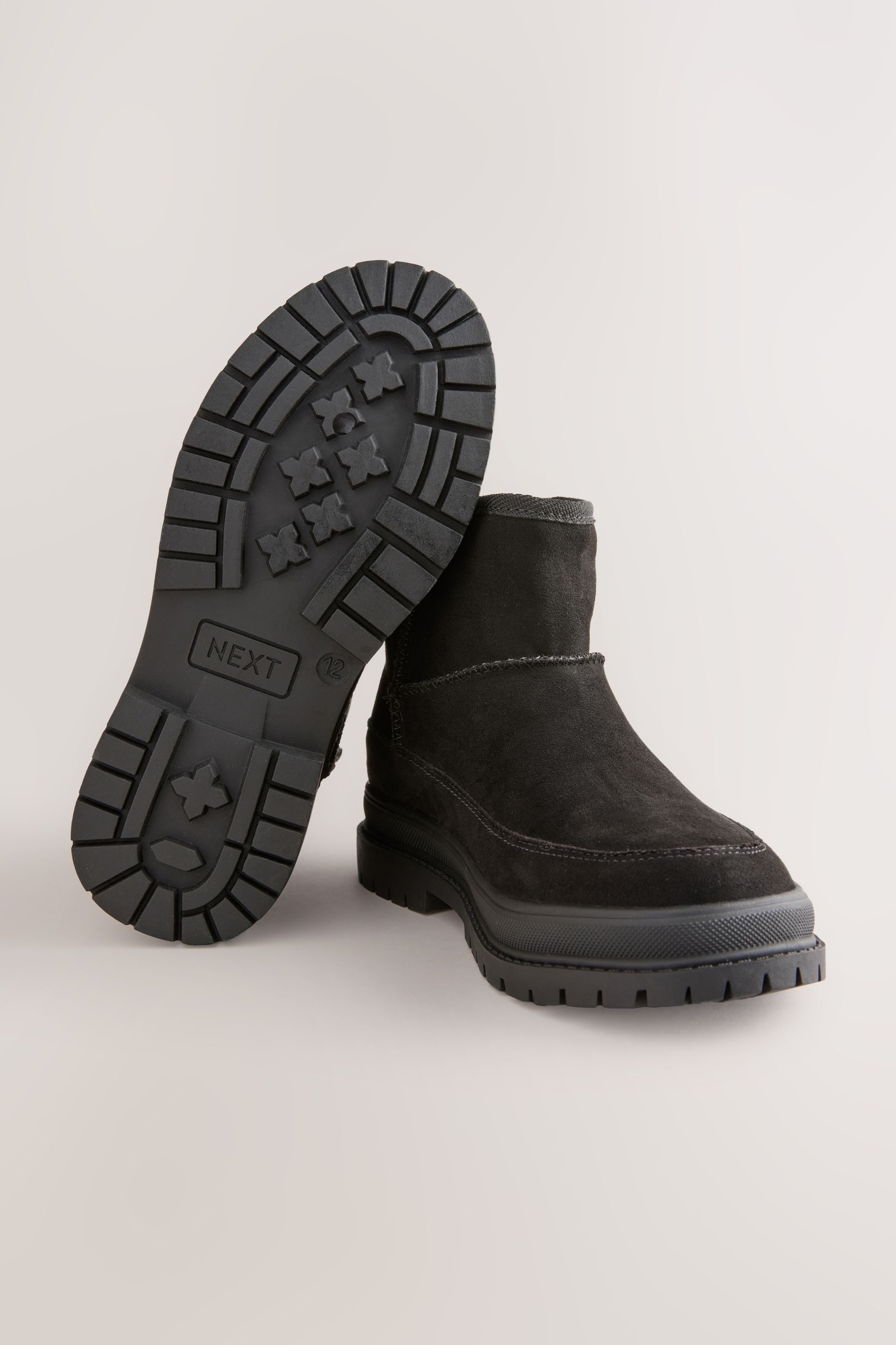 Next Veloursleder-Stiefel mit Kunstfell Stiefel (1-tlg) günstig online kaufen