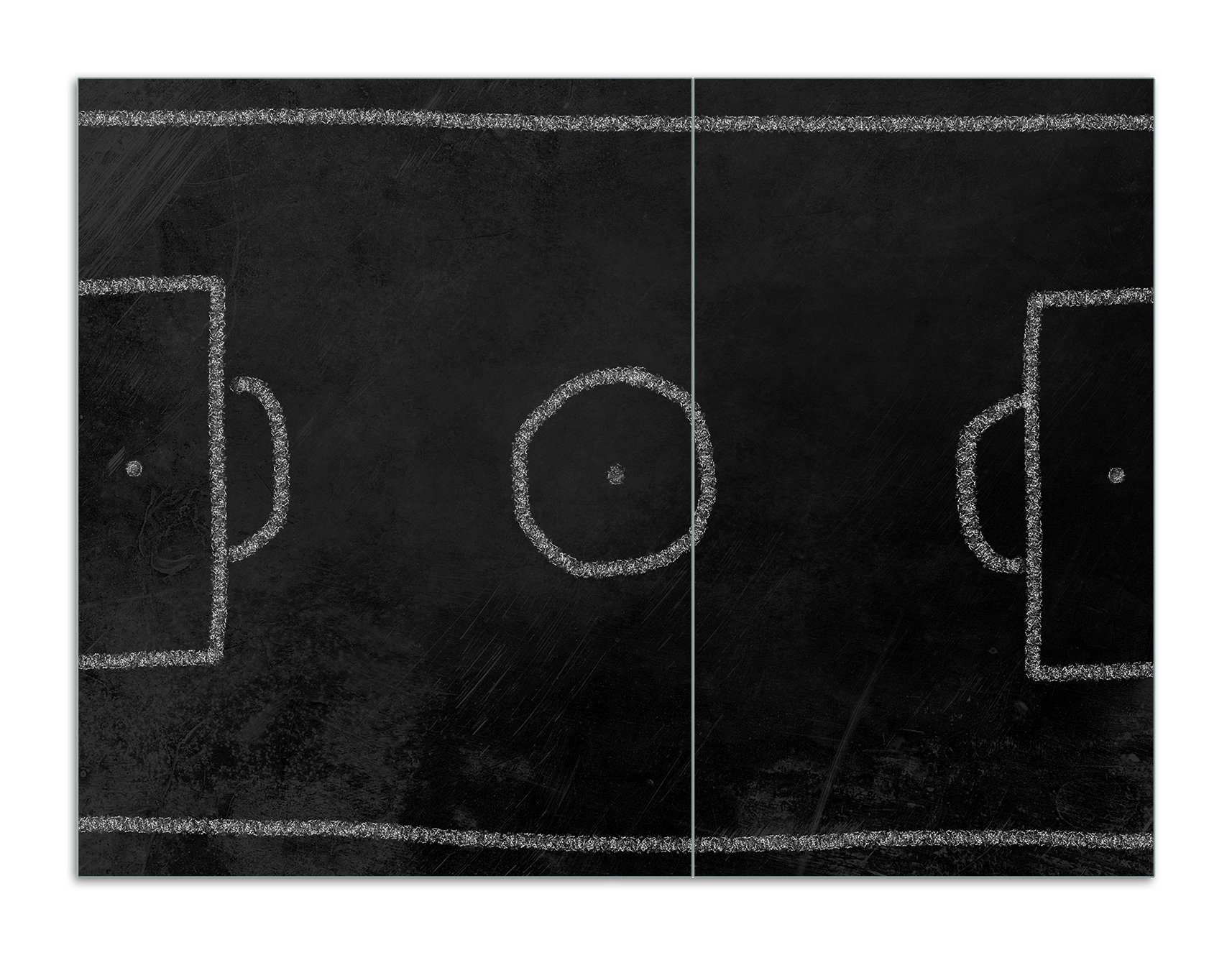 ESG-Sicherheitsglas, Fußballfeld Herd-Abdeckplatte Größen verschiedene aus inkl. (Glasplatte, Noppen), Wallario 5mm tlg., Kreide, 2