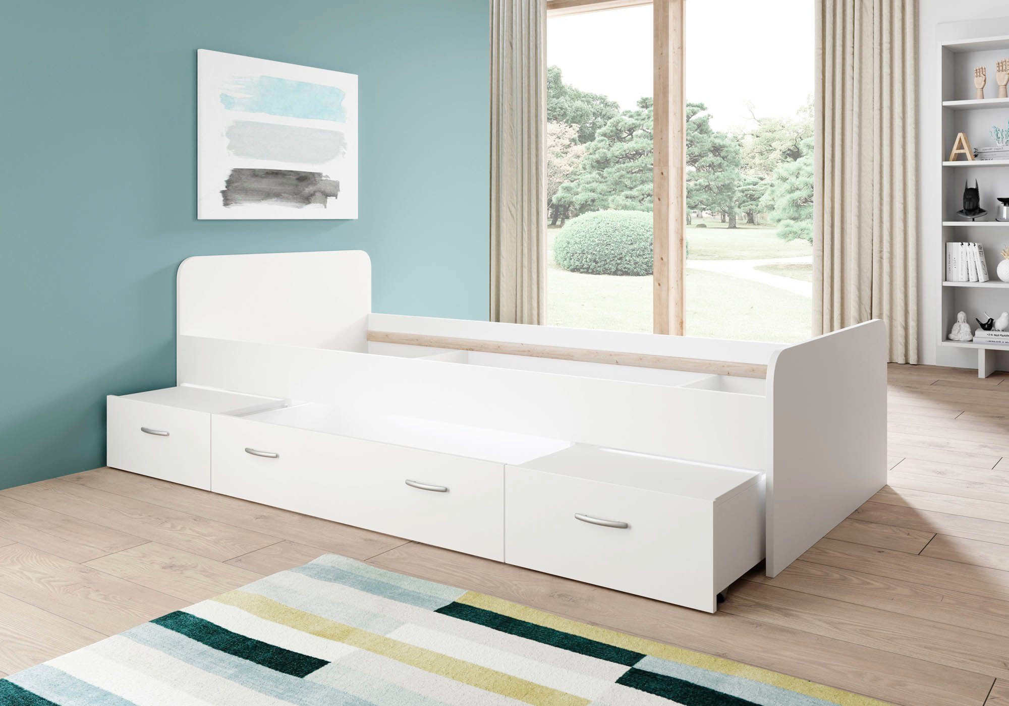 PREISBRECHER Bettgestell Bradford, mit 3 Schubkästen