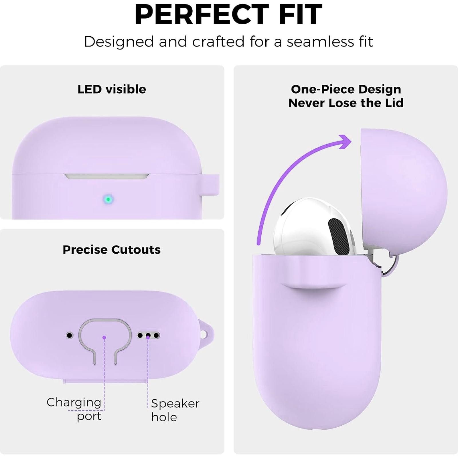 CoolGadget Kopfhörer-Schutzhülle für AirPods 4 Silikon, Stoßfest Clip Karabiner kabelloses laden Case Schutz Cover