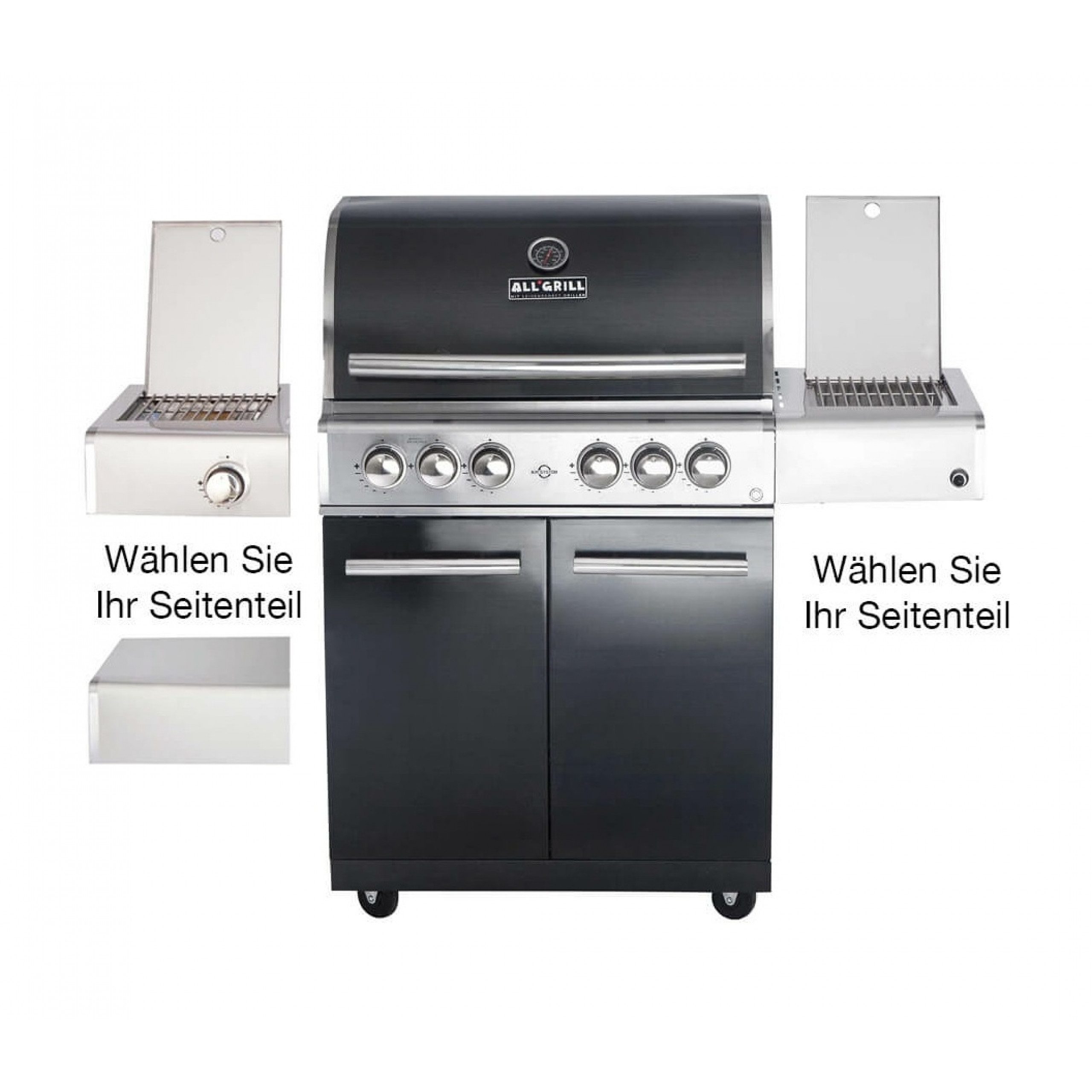 All Grill Gasgrill ALLGRILL Gasgrill CHEF L BLACK Modular Grundmodell 4 Brenner