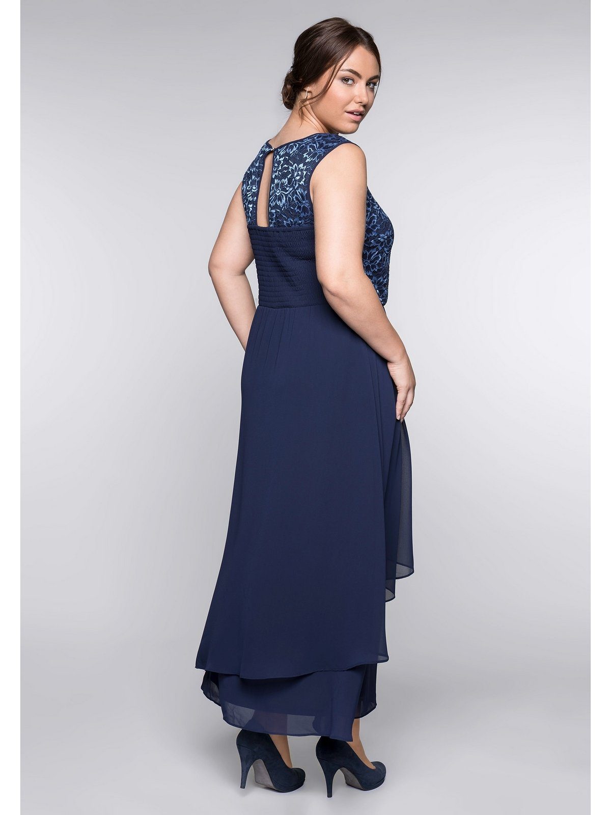 Damen Kleider Sheego Abendkleid Abendkleid mit Spitze in A-Linie