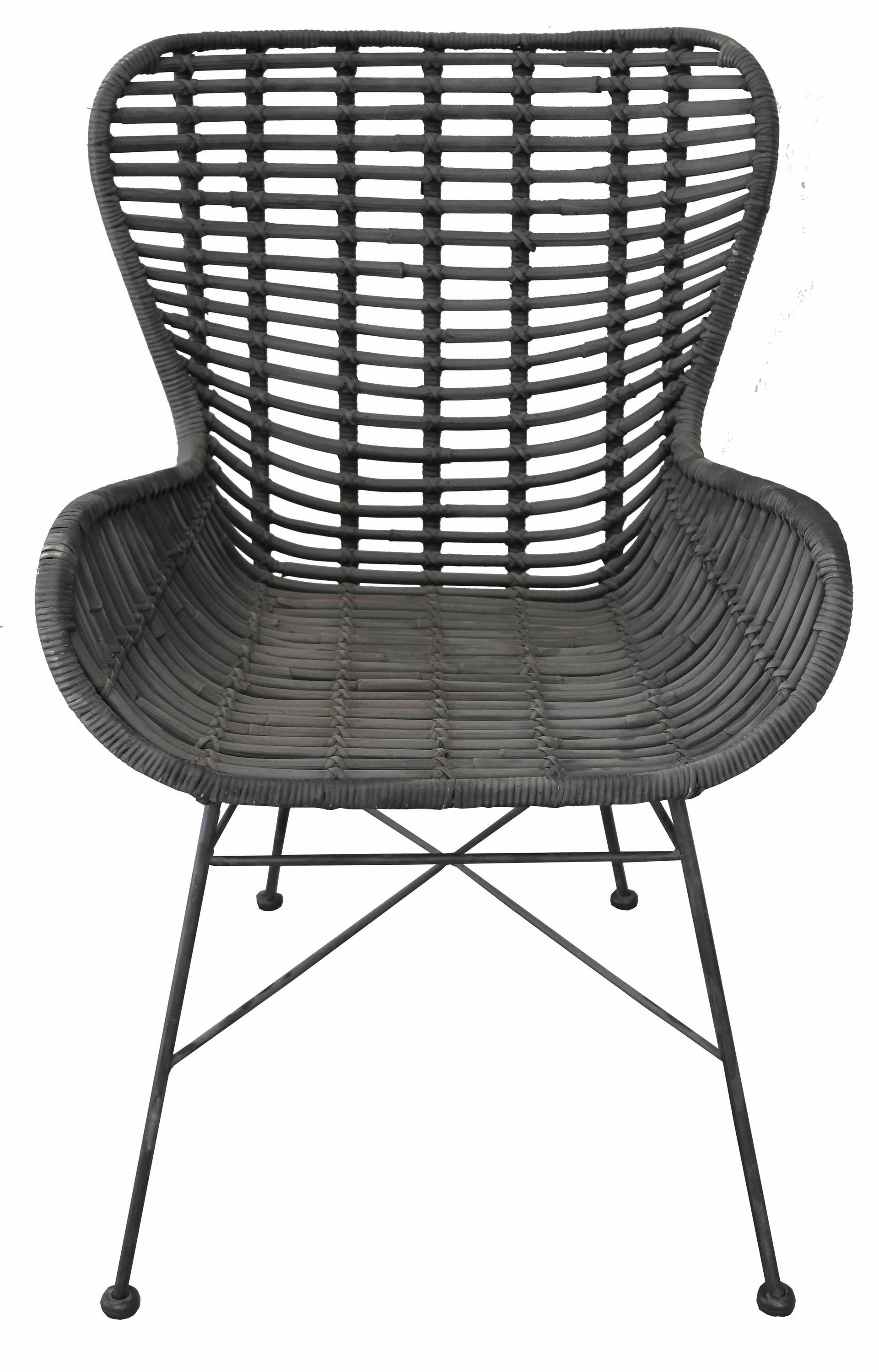 dynamic24 Esszimmerstuhl, Stuhl Rattan Schwarz