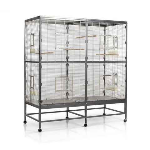 Montana Cages Vogelkäfig Casa 150 Vogelkäfig für kl. Vogelarten wie Sittiche und ähnliche, (BxTxH): ca. 150 x 65 x 161cm, Zink- und Schwermetall-frei, Ungiftig