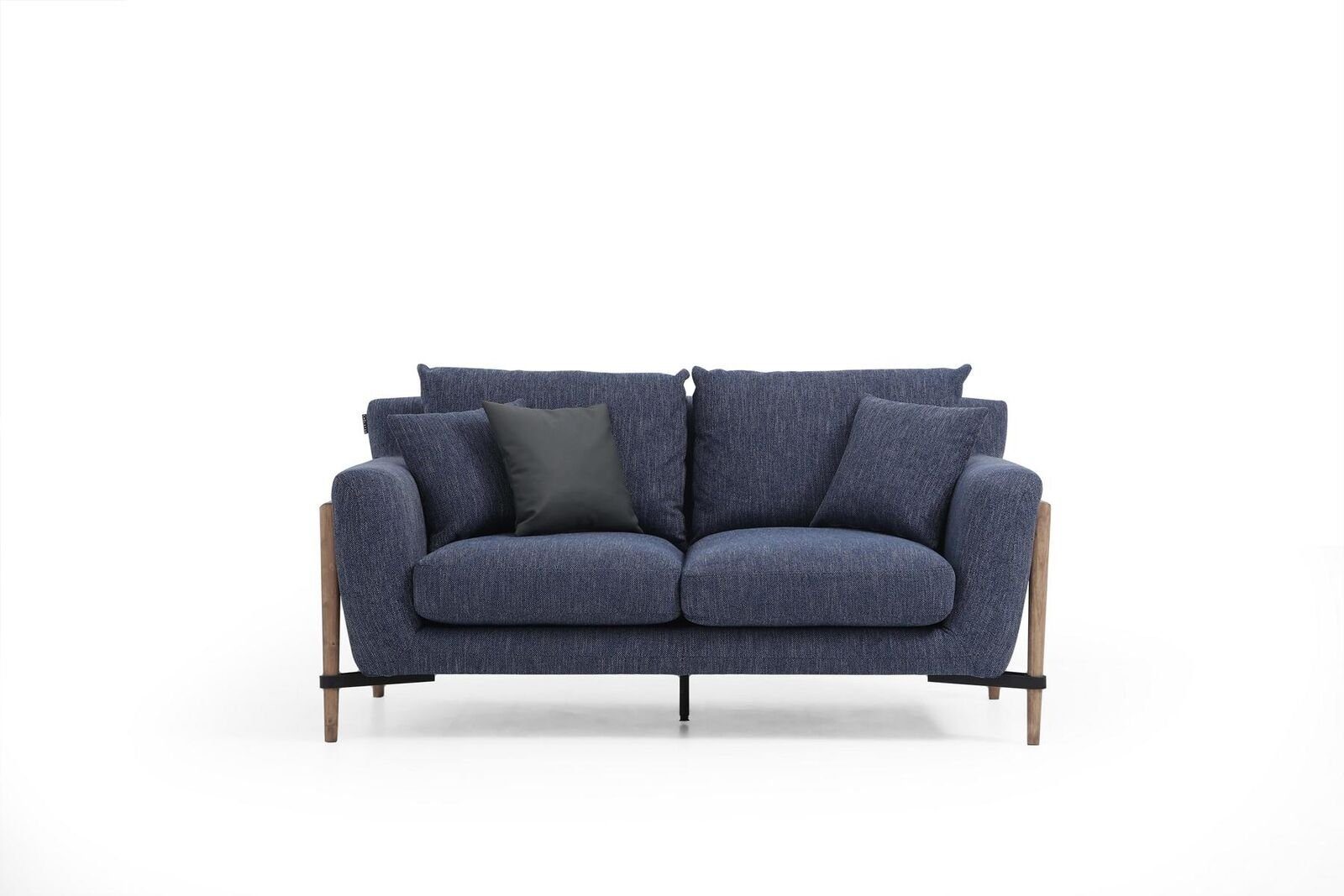 Europa Blau, Wohnzimmer Zweisitzer Stoff Sitzer 2-Sitzer 1 Made Modern JVmoebel Sofa Sofas 2 Teile, Design in