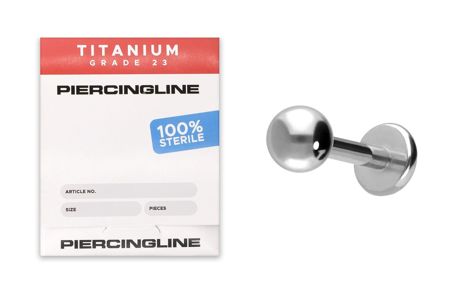 PIERCINGLINE Piercing-Set Sterilisiertes Titan Labret (Labrets, 1-tlg)