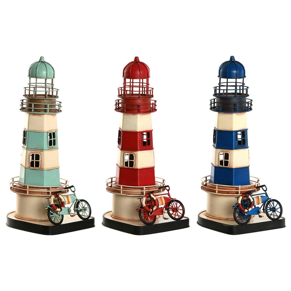 Dekoobjekt Dekoration Figur Dekofigur Leuchtturm Home 13 x 13 x 32 cm 3 Stück