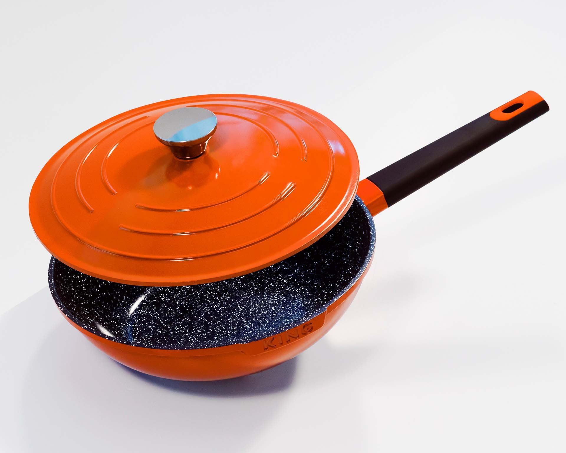 KING Wok Shine Orange, Aluminiumguss (1-tlg), Ø 28 cm, Induktion
