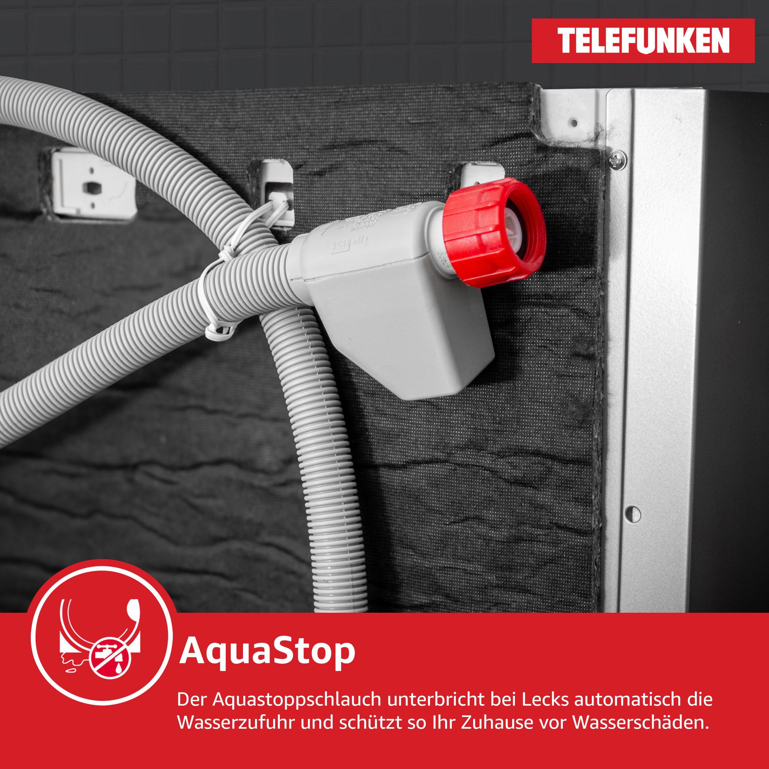 Telefunken Unterbaugeschirrspüler GEU6012DI, 12 l, 12 Maßgedecke, Spülmaschine unterbaufähig 60 cm, 6 Programme, 12 Maßgedecke, AquaStop – Bild 3 von 5