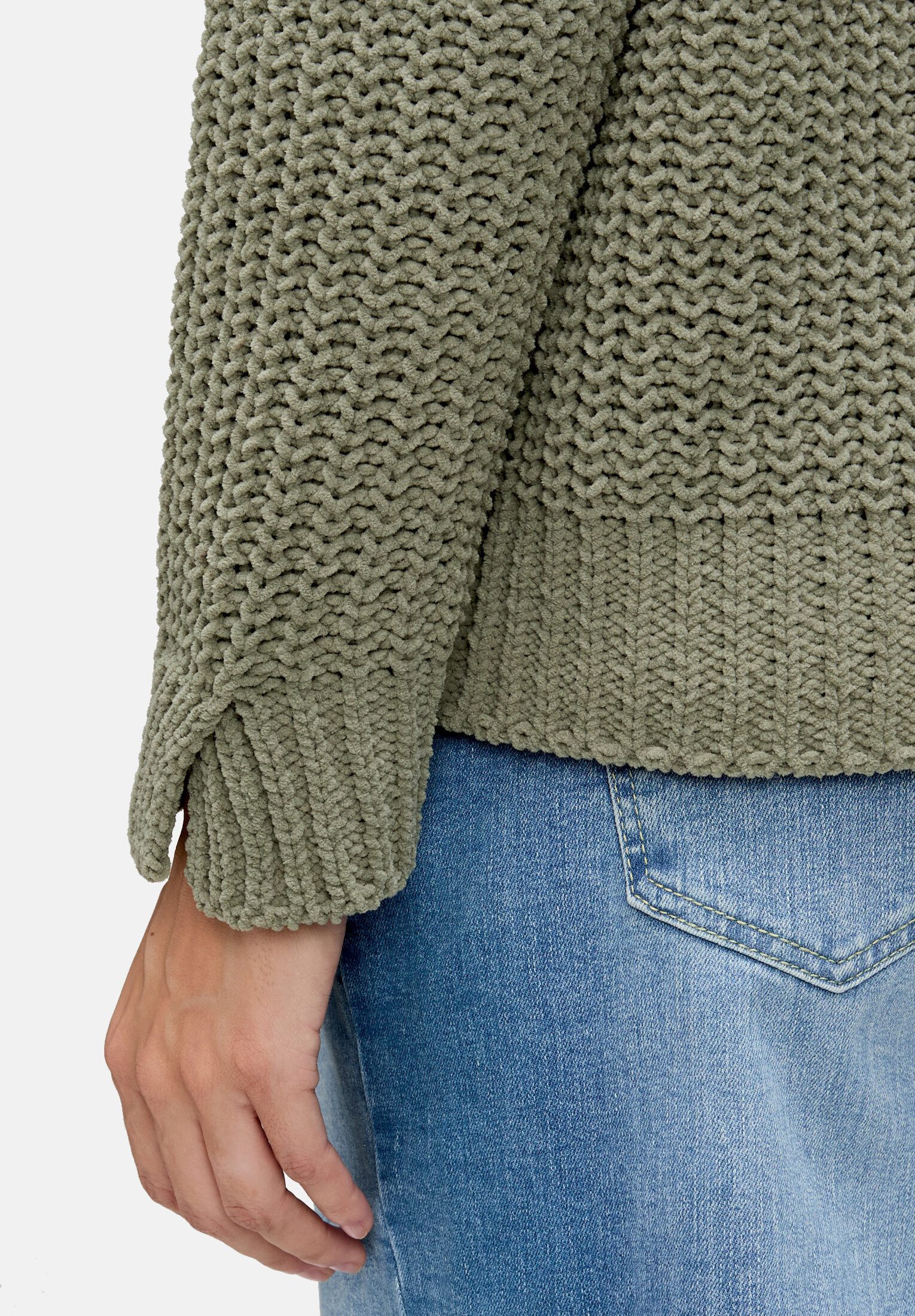 Cartoon Strickpullover Damen mit Stehkragen (1-tlg)